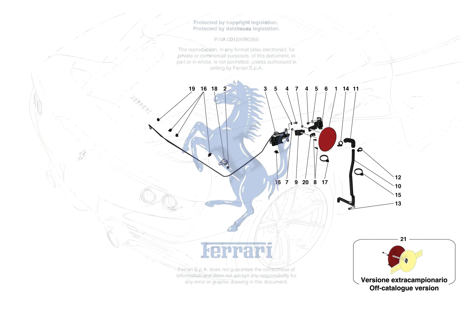 Ferrari F8 Spider [VEHICLE TRIM] - E.56 - FUEL FILLER SEAT exploded diagram