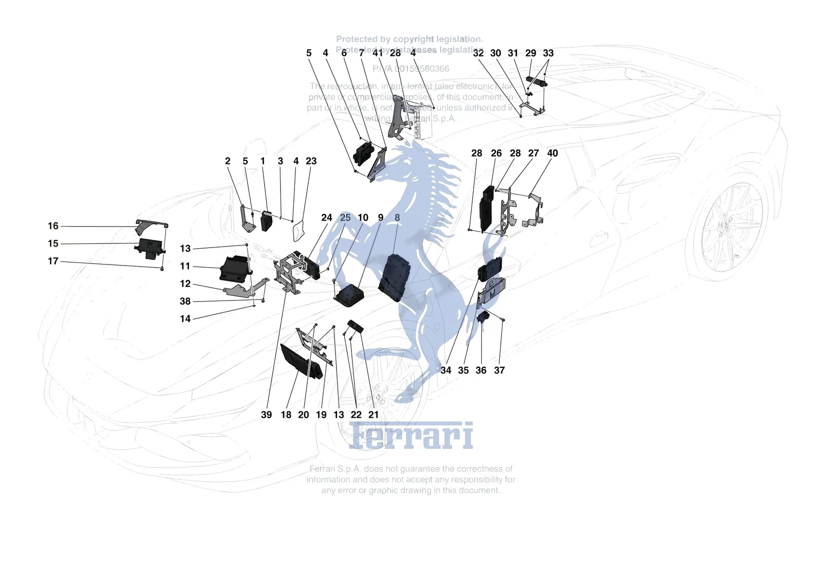 Ferrari F8 Spider [ELECTRICAL SYSTEM] - F.6 - ELECTRICAL SYSTEM CONTROL UNITS exploded diagram
