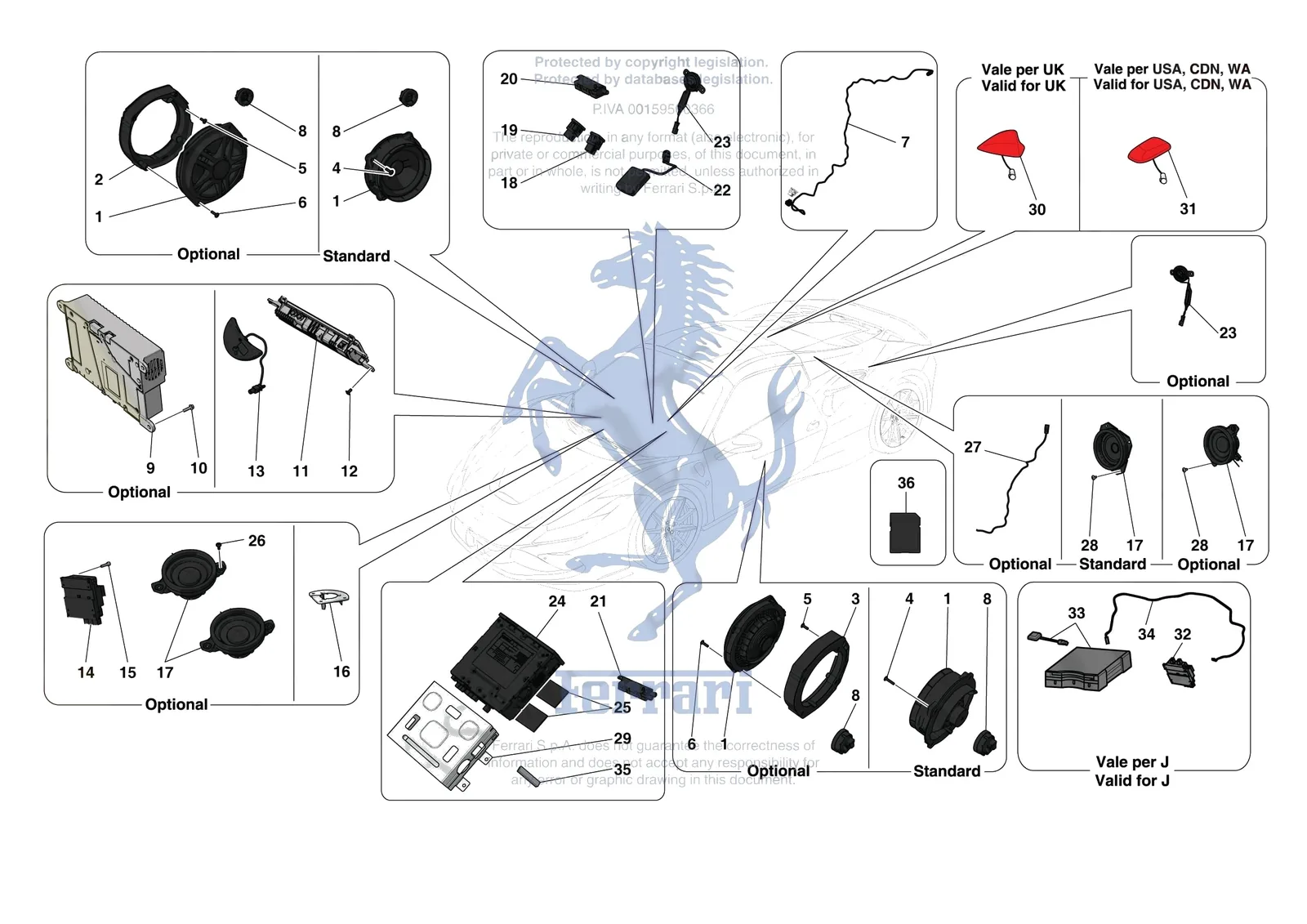 Ferrari F8 Spider [ELECTRICAL SYSTEM] - F.10 - AUDIO UNIT exploded diagram