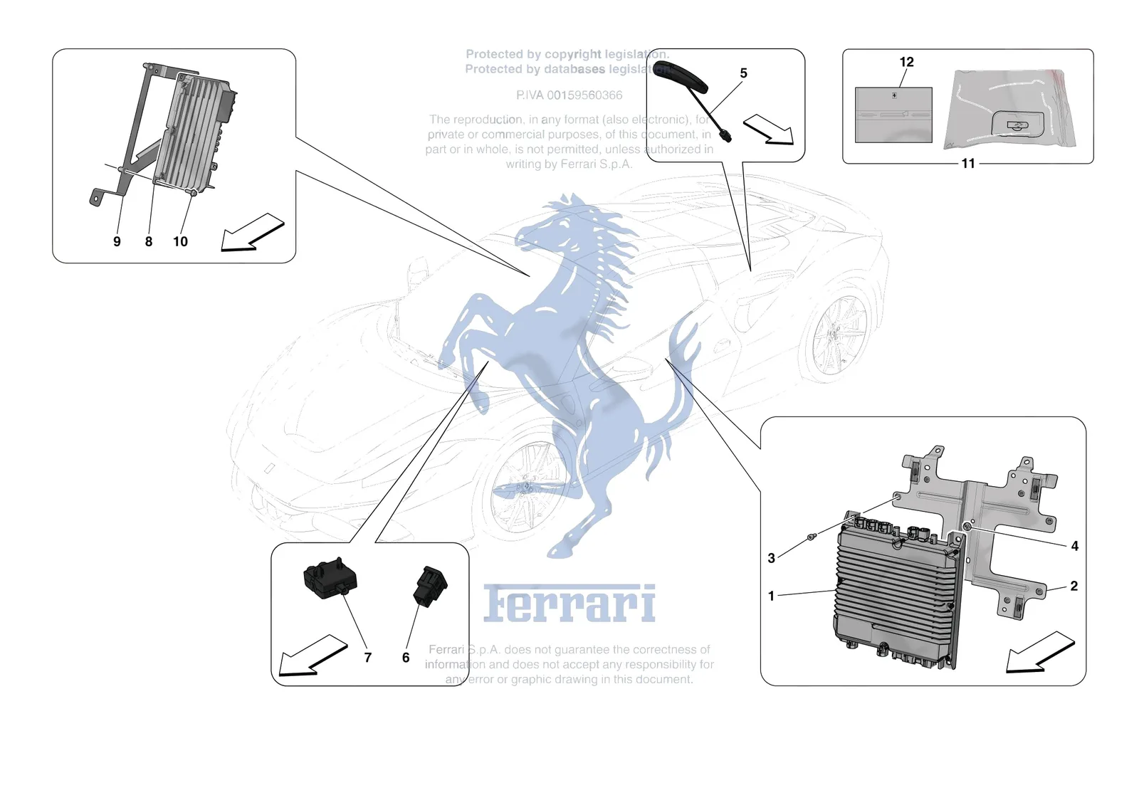 Ferrari F8 Spider [ELECTRICAL SYSTEM] - F.13 - DATA LOGGER SYSTEM exploded diagram