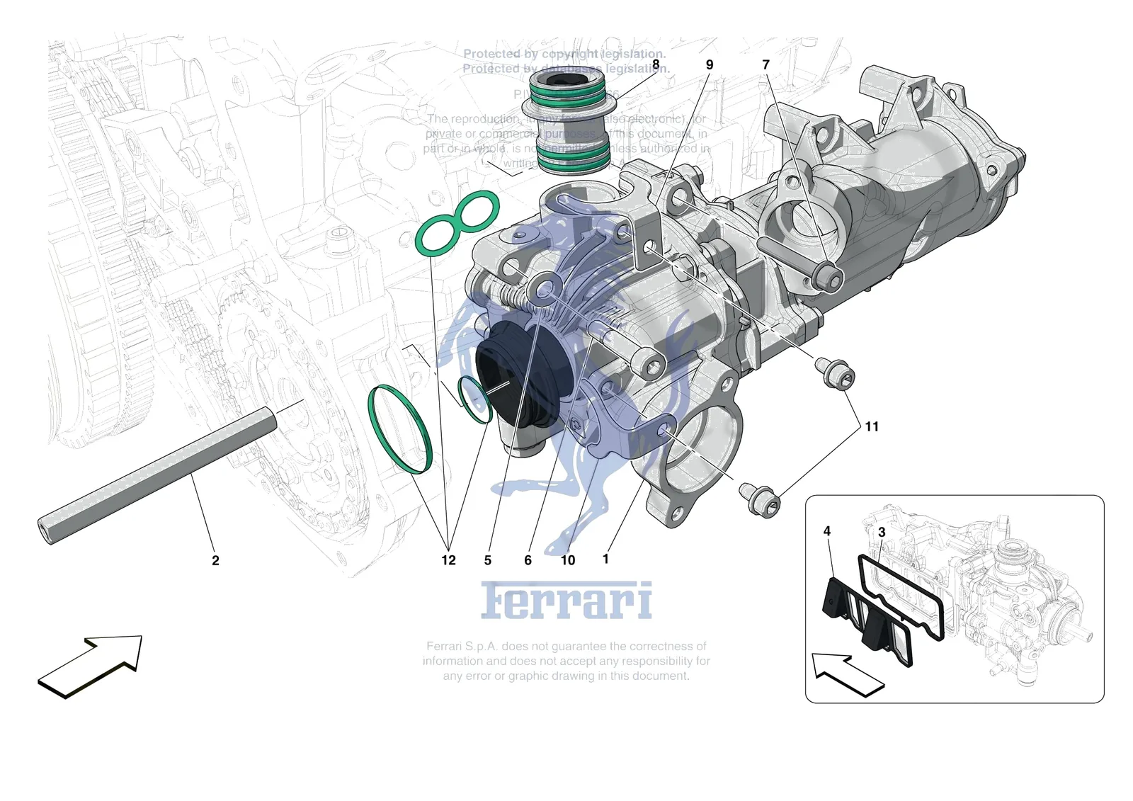 Ferrari F8 Tributo [ENGINE] - B.12 - ENGINE OIL PUMP exploded diagram