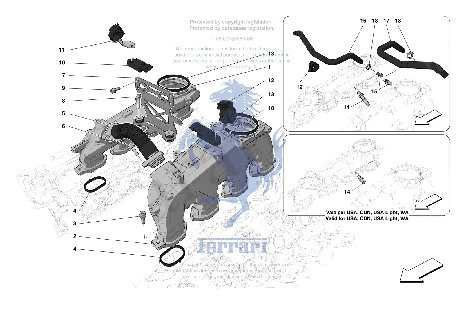 Ferrari F8 Tributo [ENGINE] - B.14 - ENGINE INTAKE DUCT exploded diagram