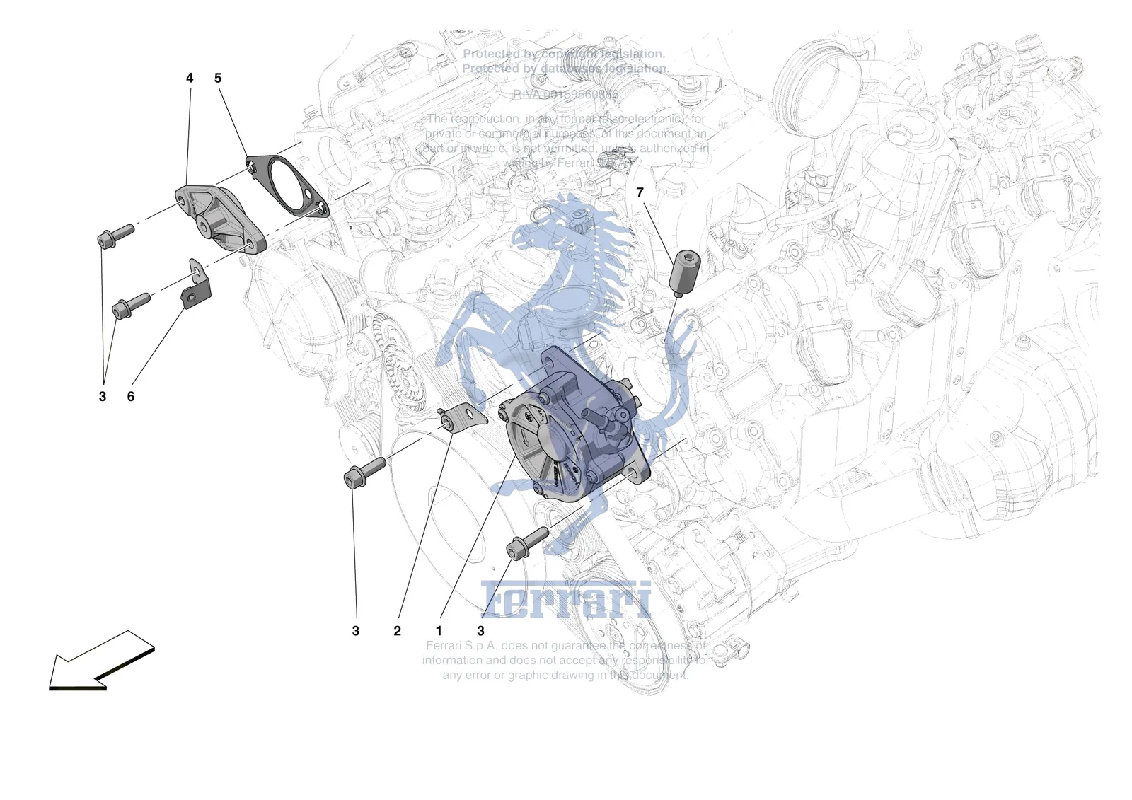 Ferrari F8 Tributo [ENGINE] - B.19 - VACUUM PUMP exploded diagram