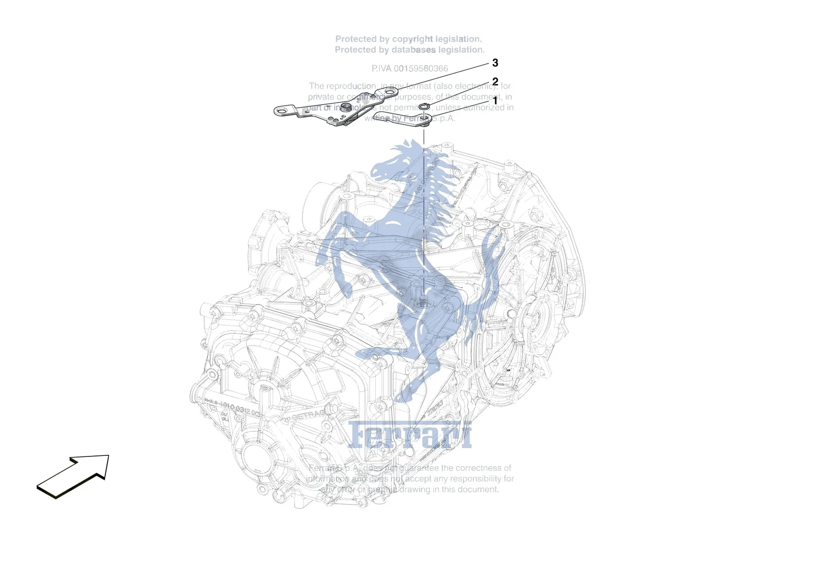 Ferrari F8 Tributo [GEARBOX] - C.02 - EXTERNAL GEARBOX CONTROLS exploded diagram