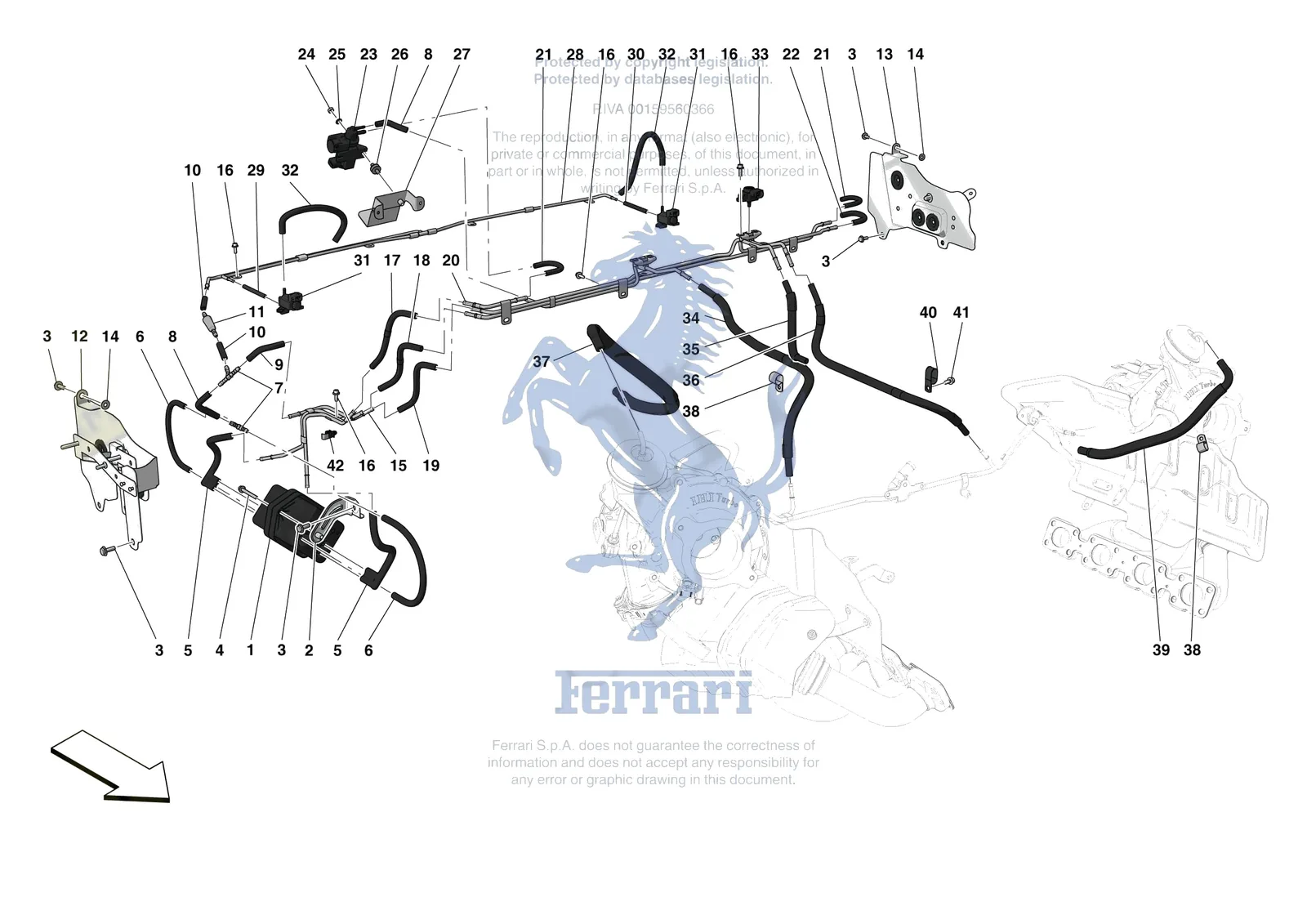 Ferrari F8 Tributo [MECHANICAL SYSTEM] - D.05 - TURBOCHARGING SYSTEM ADJUSTMENTS exploded diagram