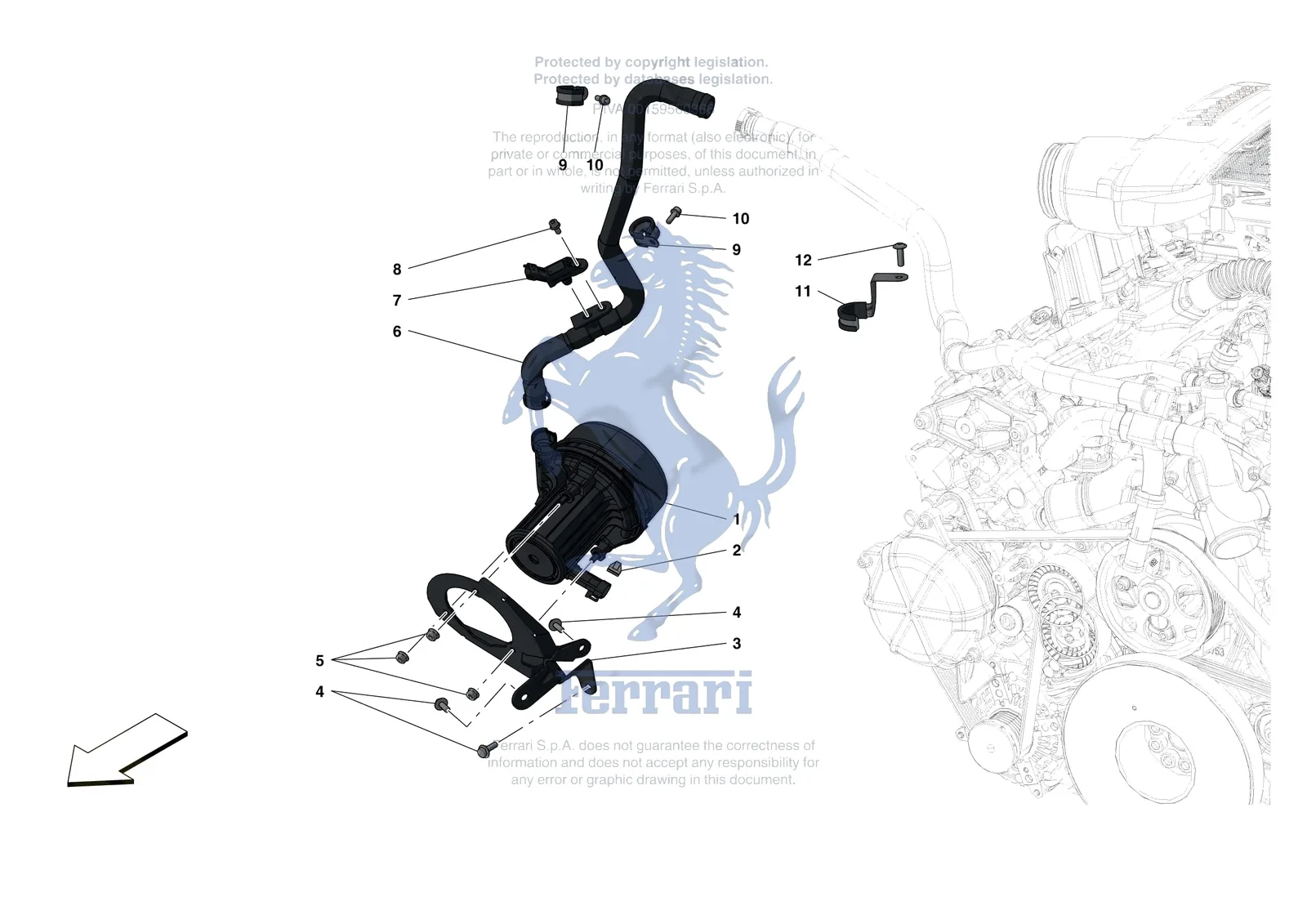 Ferrari F8 Tributo [MECHANICAL SYSTEM] - D.06 - EMISSIONS CONTROL SYSTEM exploded diagram
