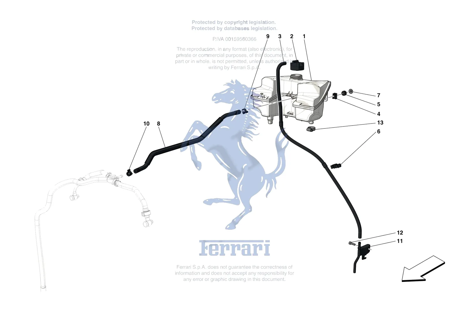Ferrari F8 Tributo [MECHANICAL SYSTEM] - D.15 - EXPANSION TANK exploded diagram