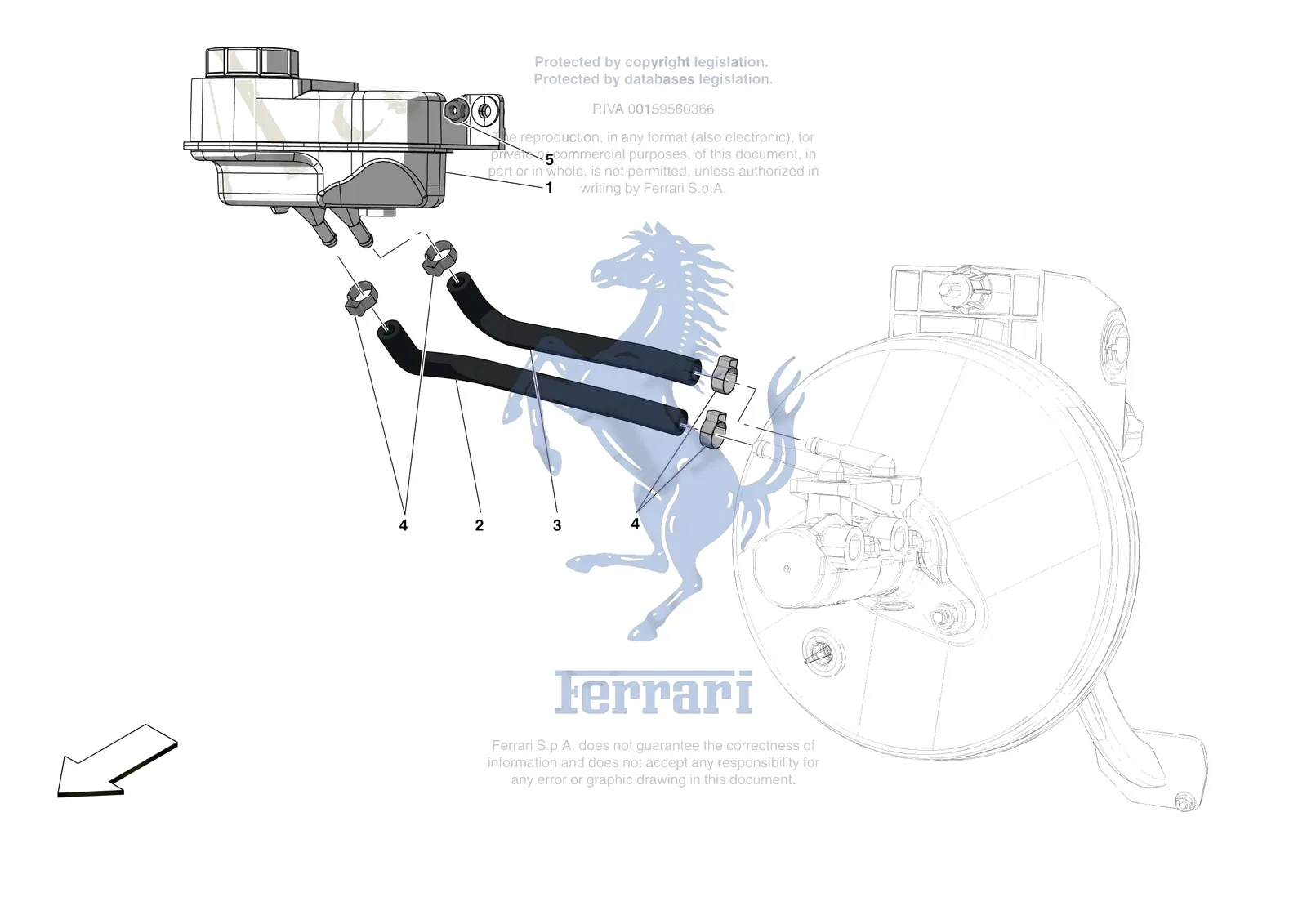 Ferrari F8 Tributo [MECHANICAL SYSTEM] - D.22 - BRAKE MASTER CYLINDER RESERVOIR exploded diagram