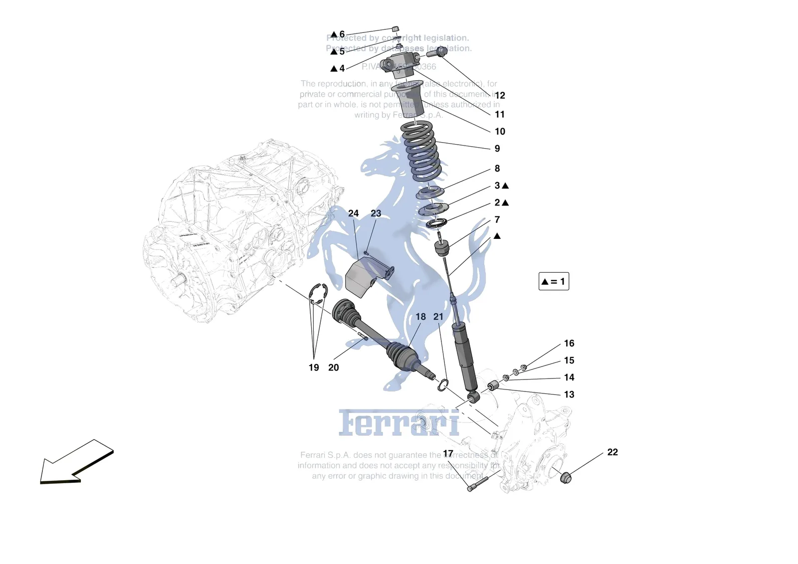 Ferrari F8 Tributo [MECHANICAL SYSTEM] - D.27.01 - REAR SUSPENSION - SHOCK ABSORBERS exploded diagram