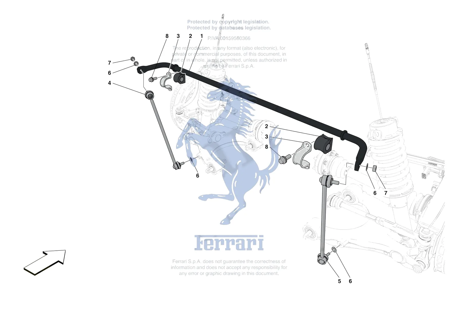 Ferrari F8 Tributo [MECHANICAL SYSTEM] - D.28 - REAR TORSION BAR exploded diagram
