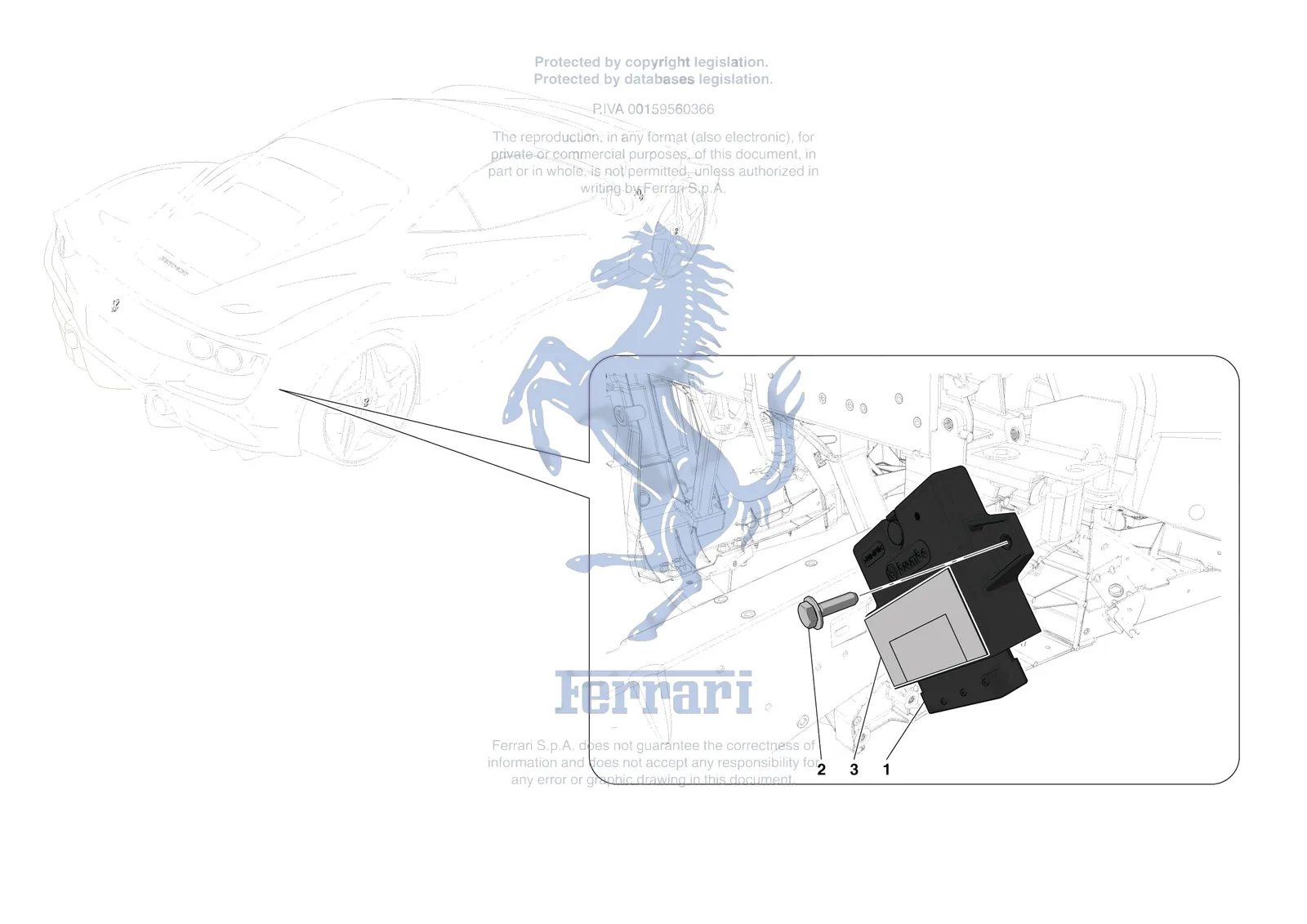 Ferrari F8 Tributo [MECHANICAL SYSTEM] - D.33 - PARKING BRAKE CONTROL exploded diagram