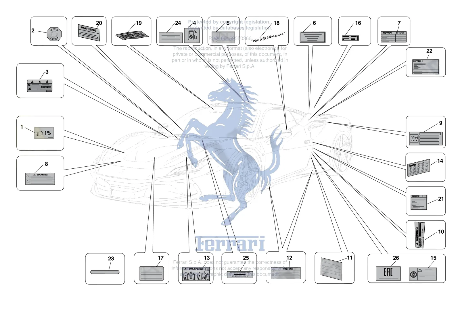 Ferrari F8 Tributo [MECHANICAL SYSTEM] - D.37 - PLATES — Parts Diagram ...