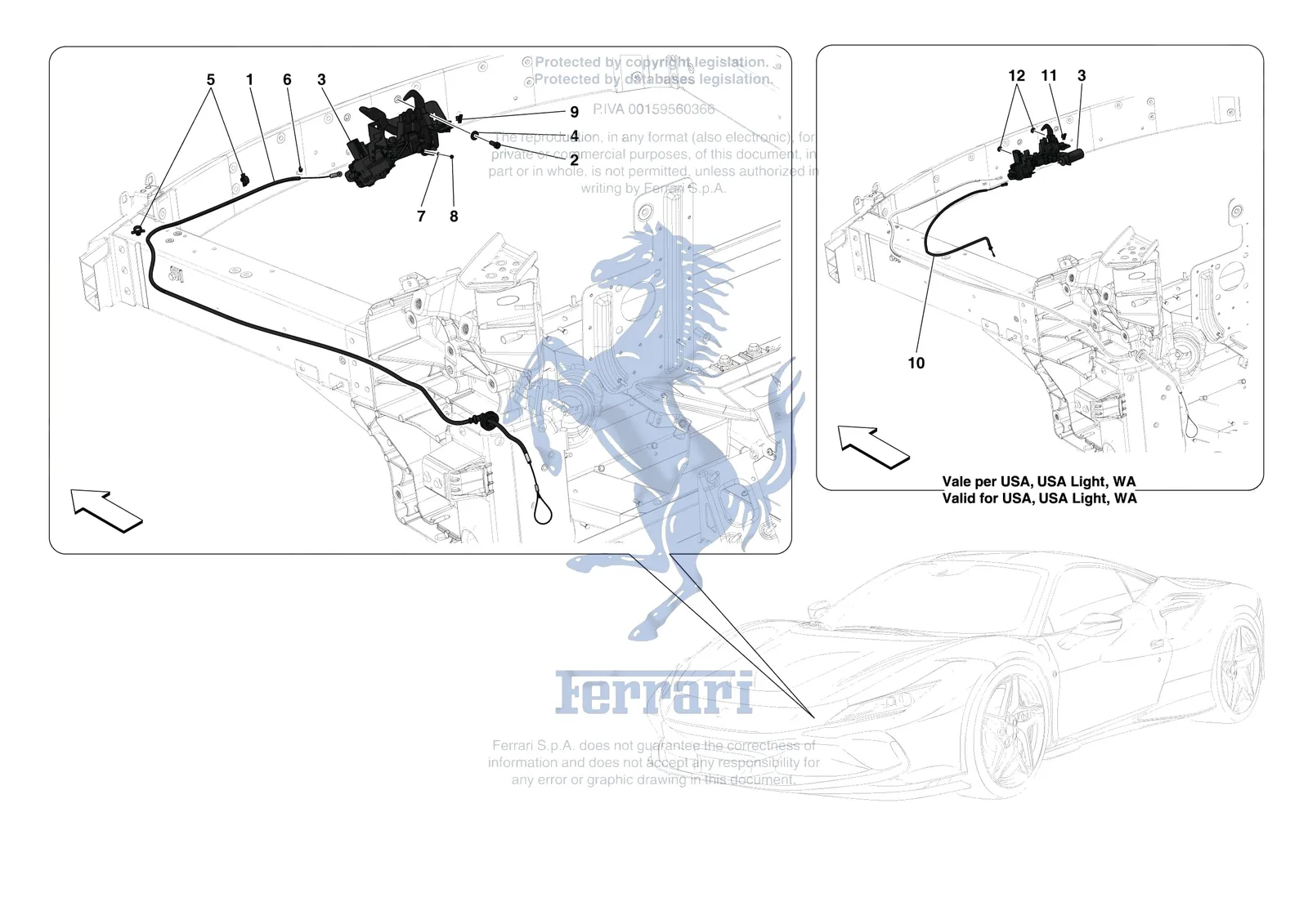 Ferrari F8 Tributo [VEHICLE TRIM] - E.34 - FRONT LID LOCK exploded diagram