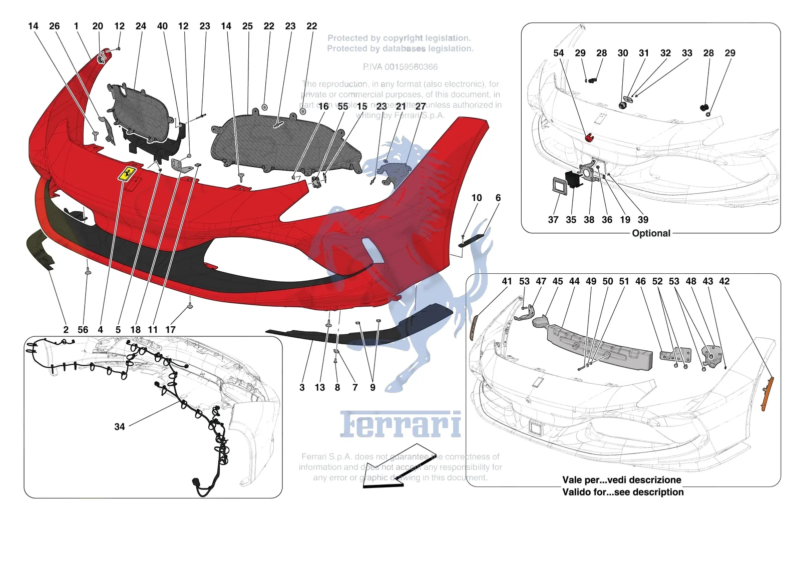 Ferrari F8 Tributo [VEHICLE TRIM] - E.40 - FRONT BUMPER exploded diagram