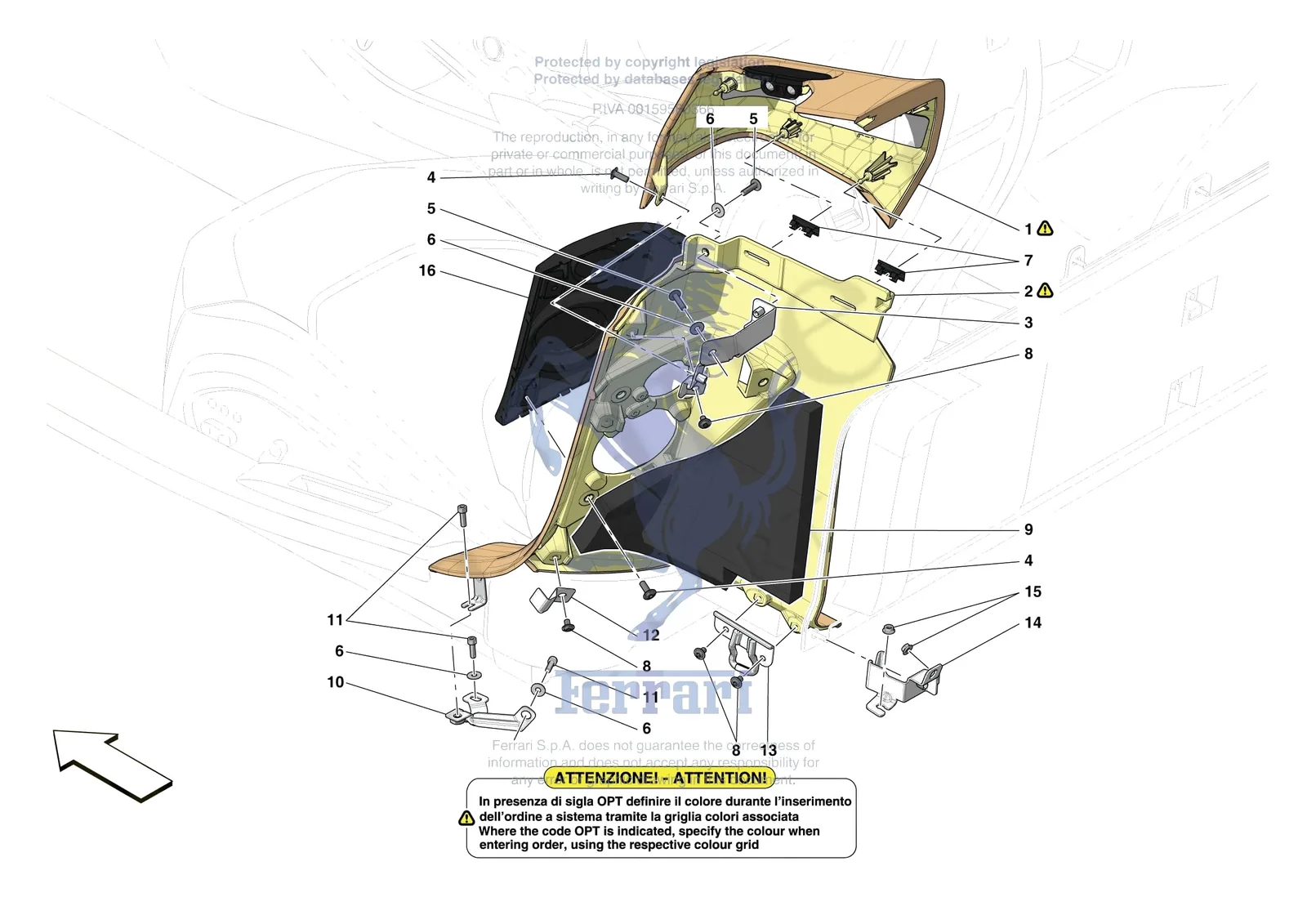 Ferrari F8 Tributo [VEHICLE TRIM] - E.50 - OTHER INTERIOR TRIM ELEMENTS exploded diagram