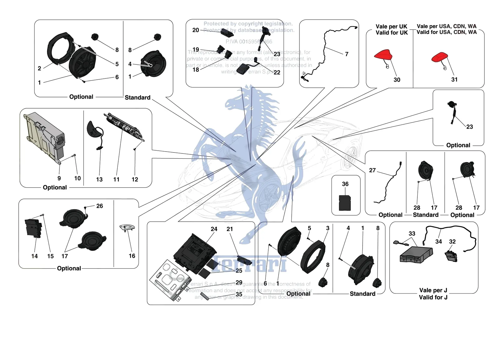 Ferrari F8 Tributo [ELECTRICAL SYSTEM] - F.10 - AUDIO UNIT exploded diagram