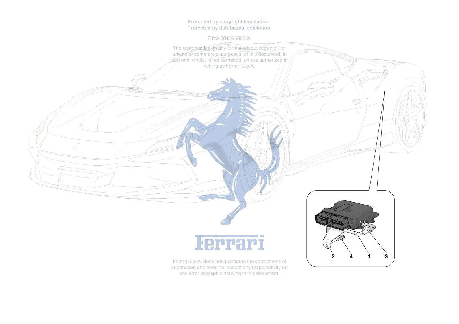 Ferrari F8 Tributo [ELECTRICAL SYSTEM] - F.12 - DCT GEARBOX SYSTEM exploded diagram