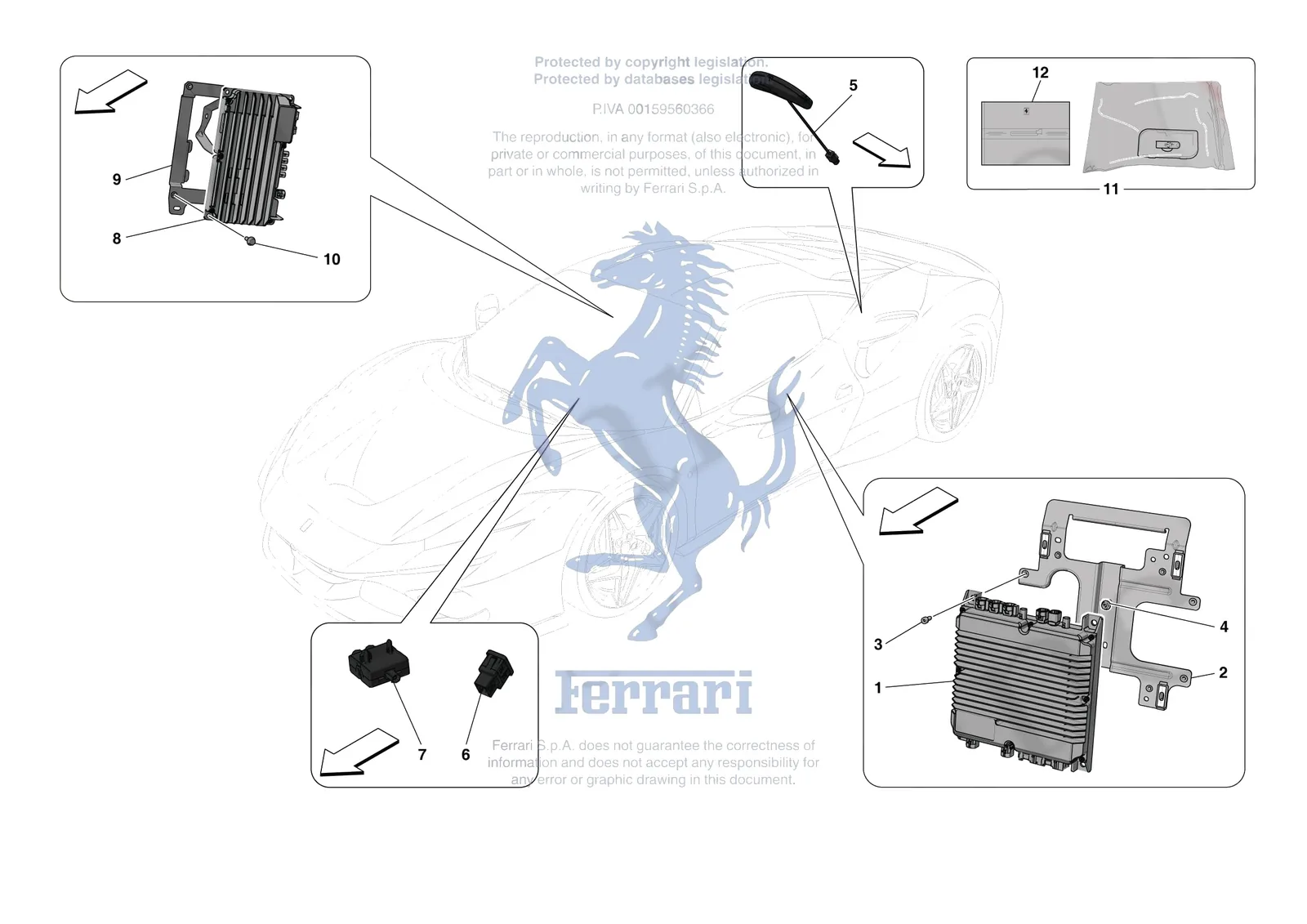 Ferrari F8 Tributo [ELECTRICAL SYSTEM] - F.13 - DATA LOGGER SYSTEM exploded diagram
