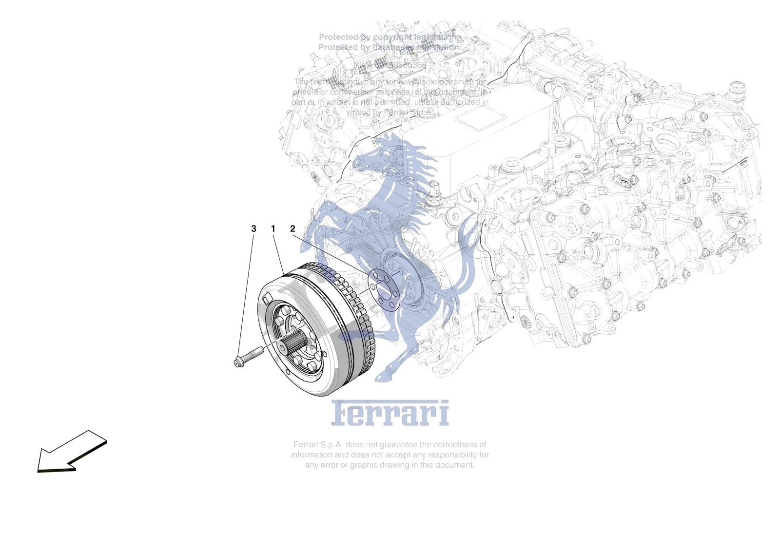 Ferrari F80 [ENGINE] - B.6 - ENGINE FLYWHEEL exploded diagram