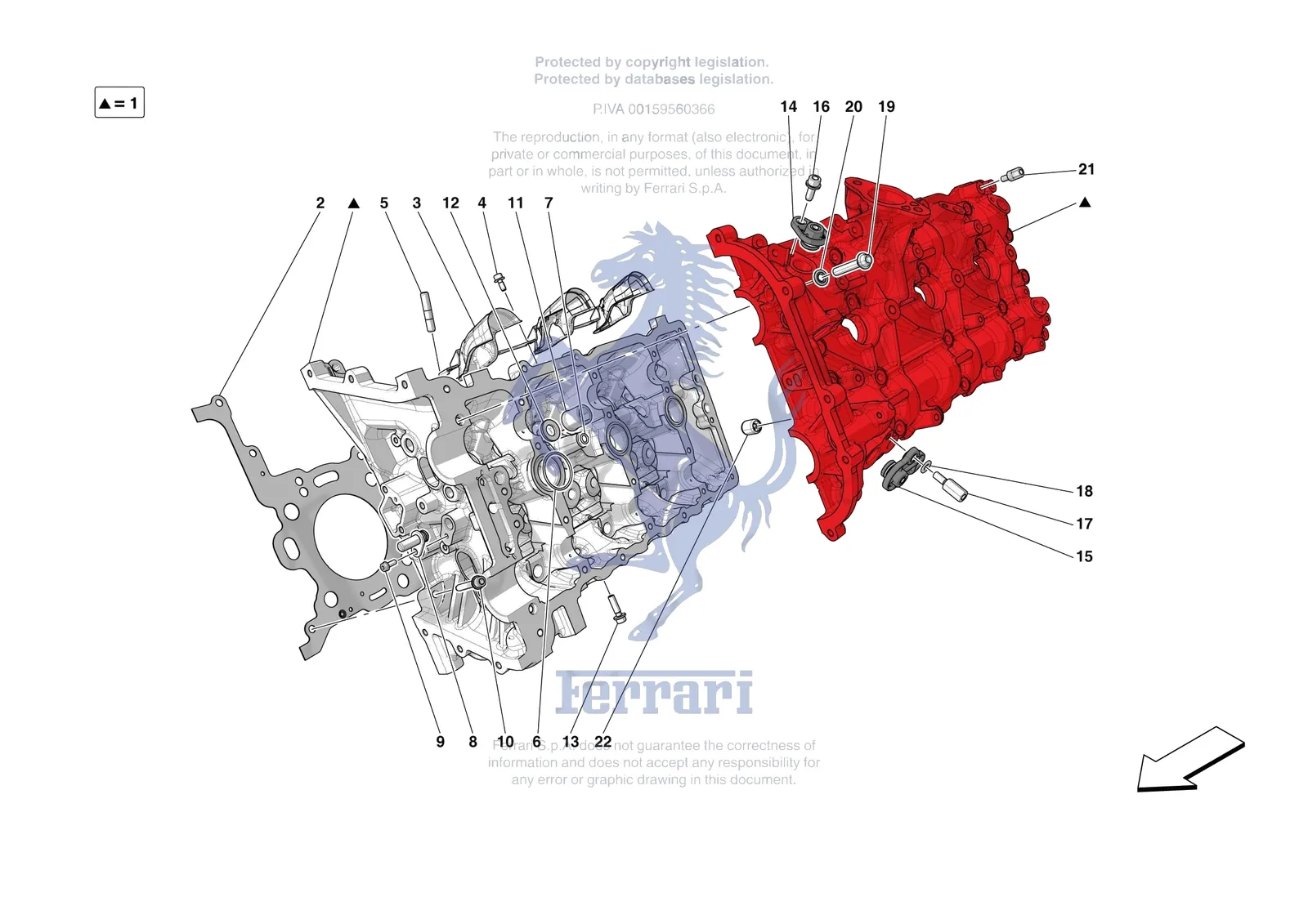 Ferrari F80 [ENGINE] - B.08.02 - CYLINDER HEADS - LH HEAD exploded diagram