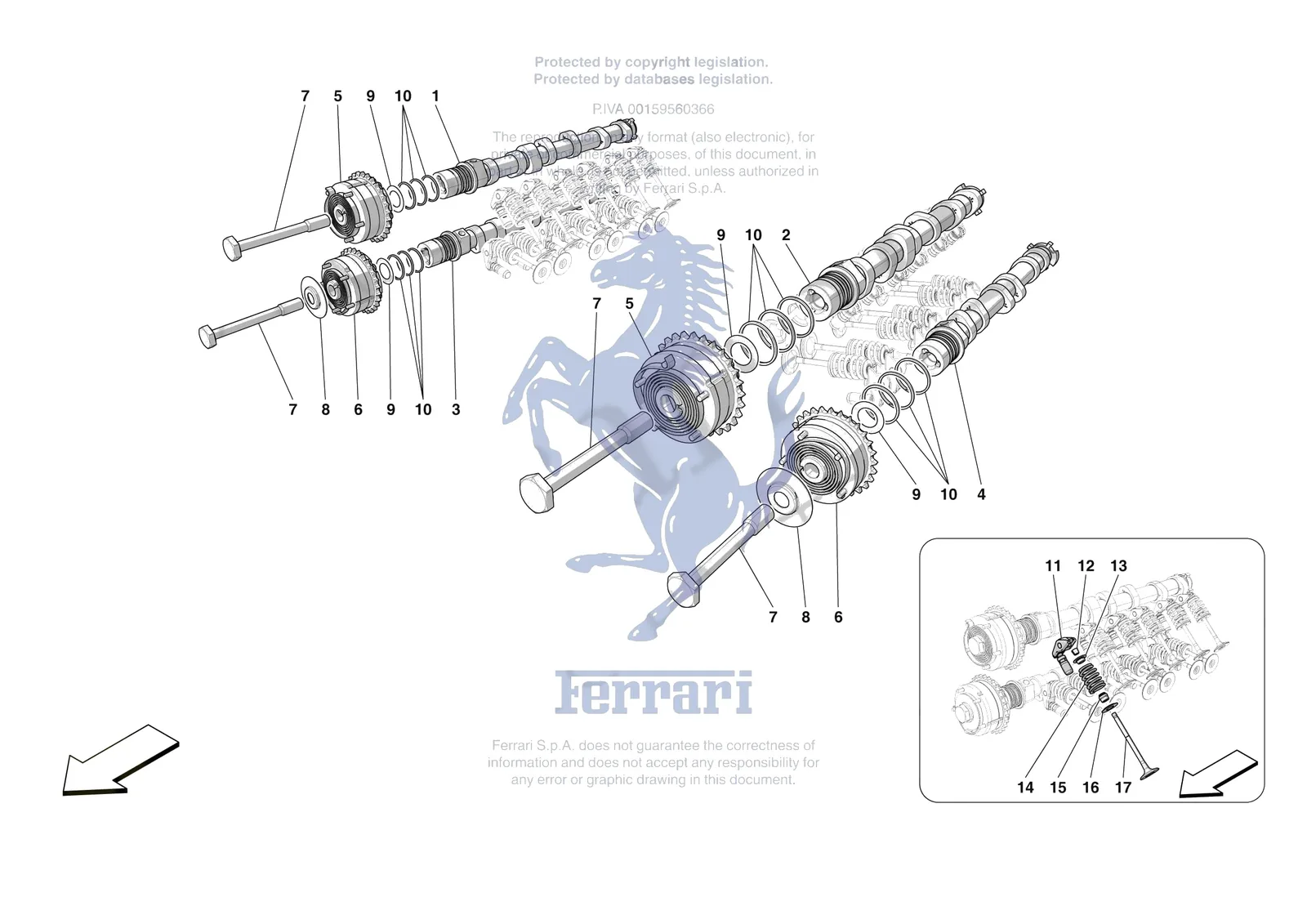 Ferrari F80 [ENGINE] - B.08.03 - CYLINDER HEADS - TIMING exploded diagram