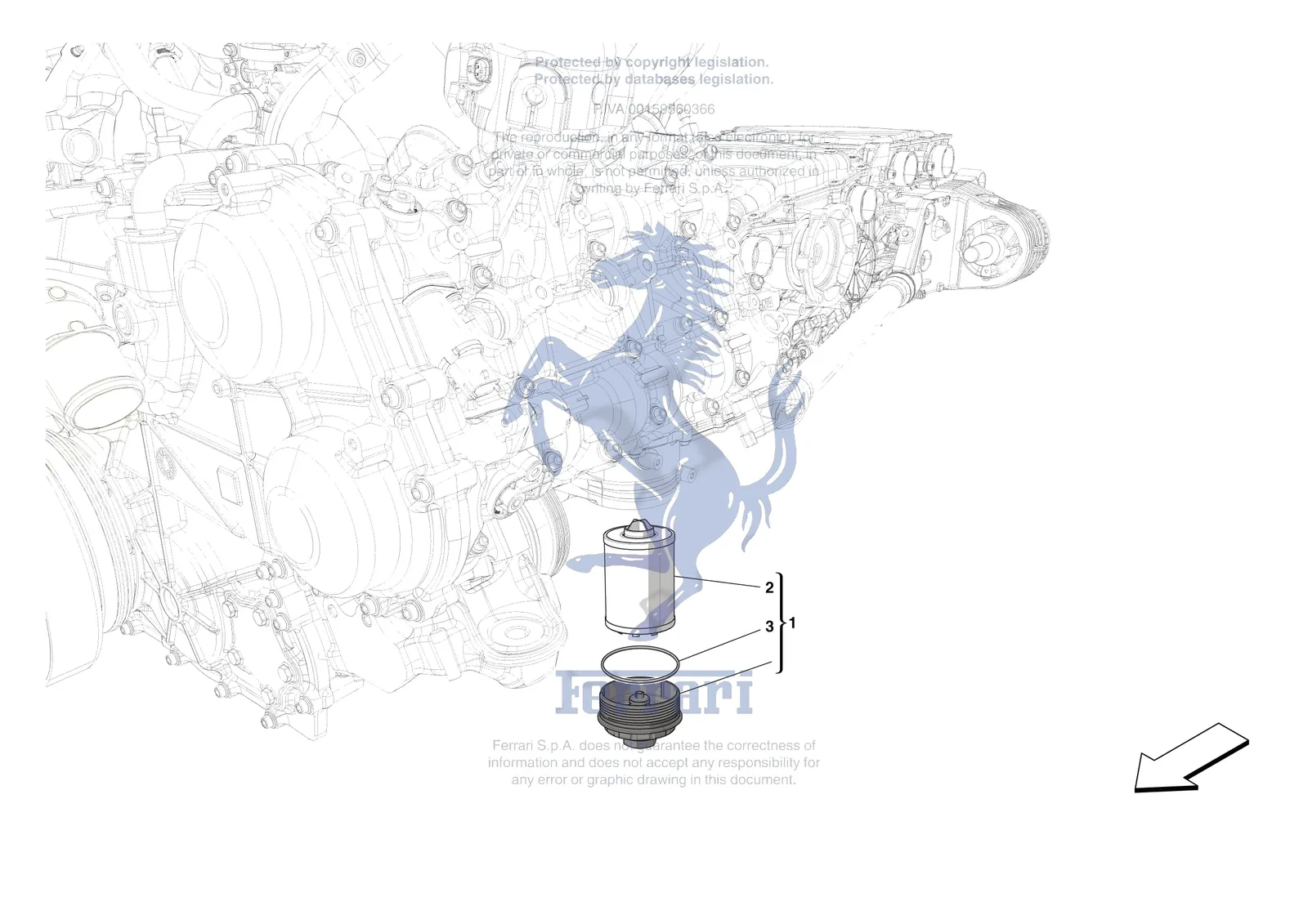 Ferrari F80 [ENGINE] - B.11 - LUBRICATION FILTERS exploded diagram