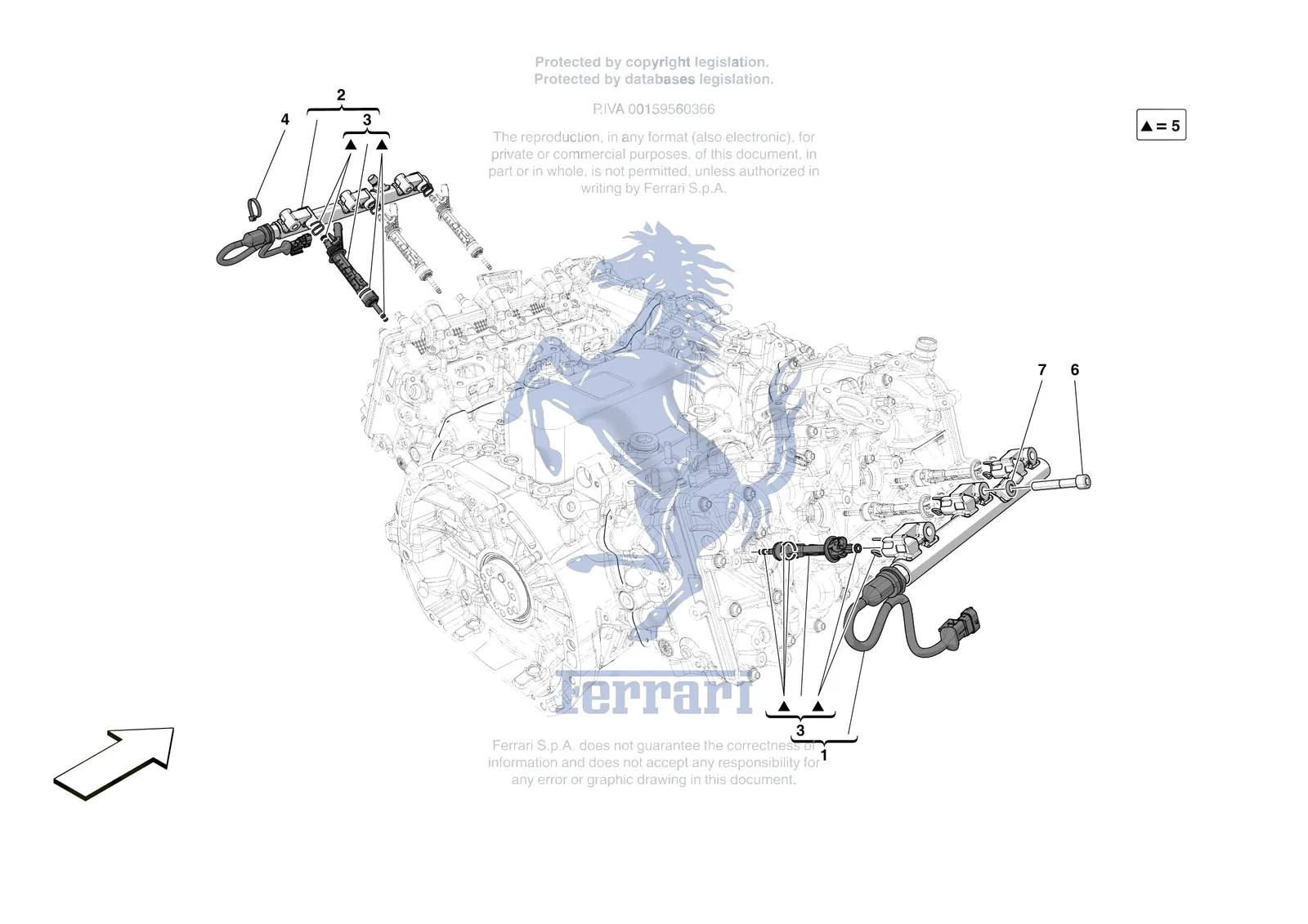 Ferrari F80 [ENGINE] - B.17 - INJECTOR PIPES exploded diagram