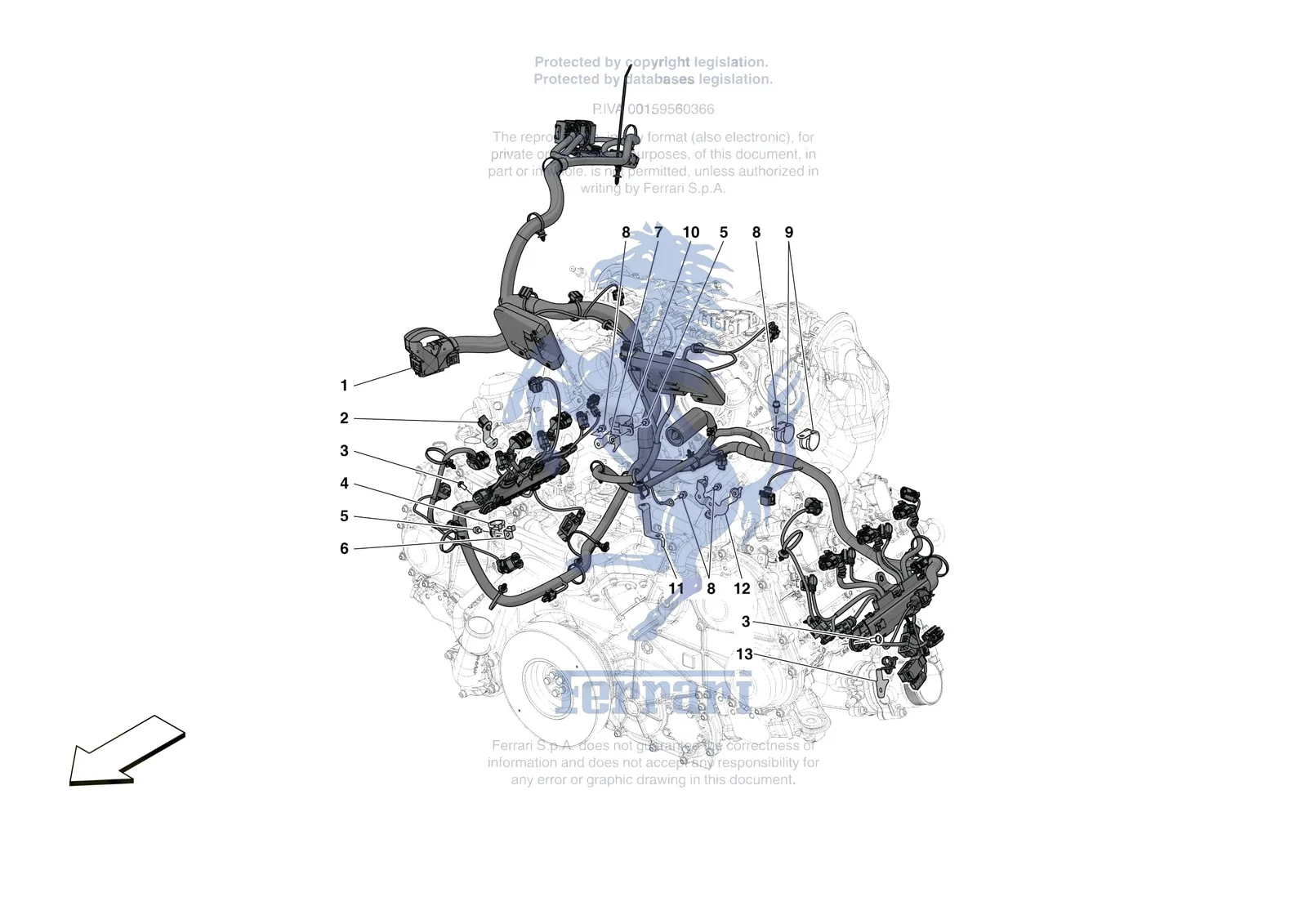 Ferrari F80 [ENGINE] - B.34 - ENGINE ELECTRICAL SYSTEM exploded diagram