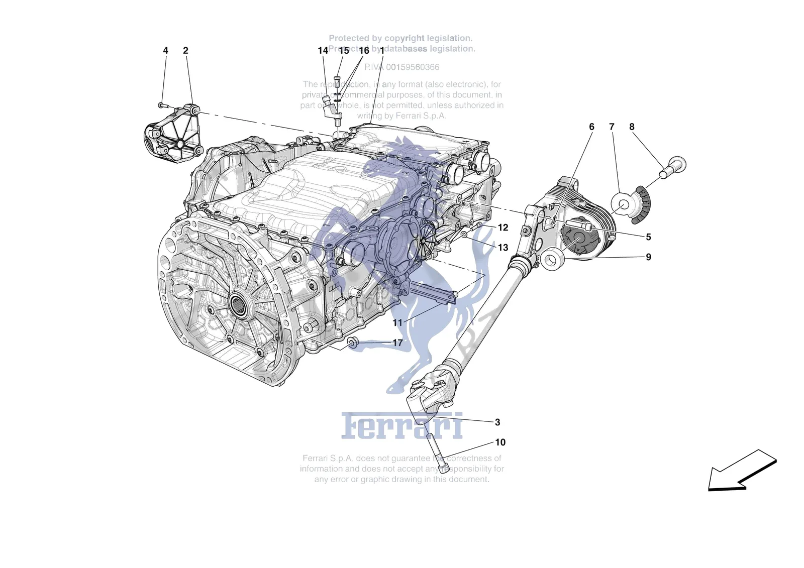 Ferrari F80 [GEARBOX] - C.1 - GEARBOX AND FASTENERS exploded diagram