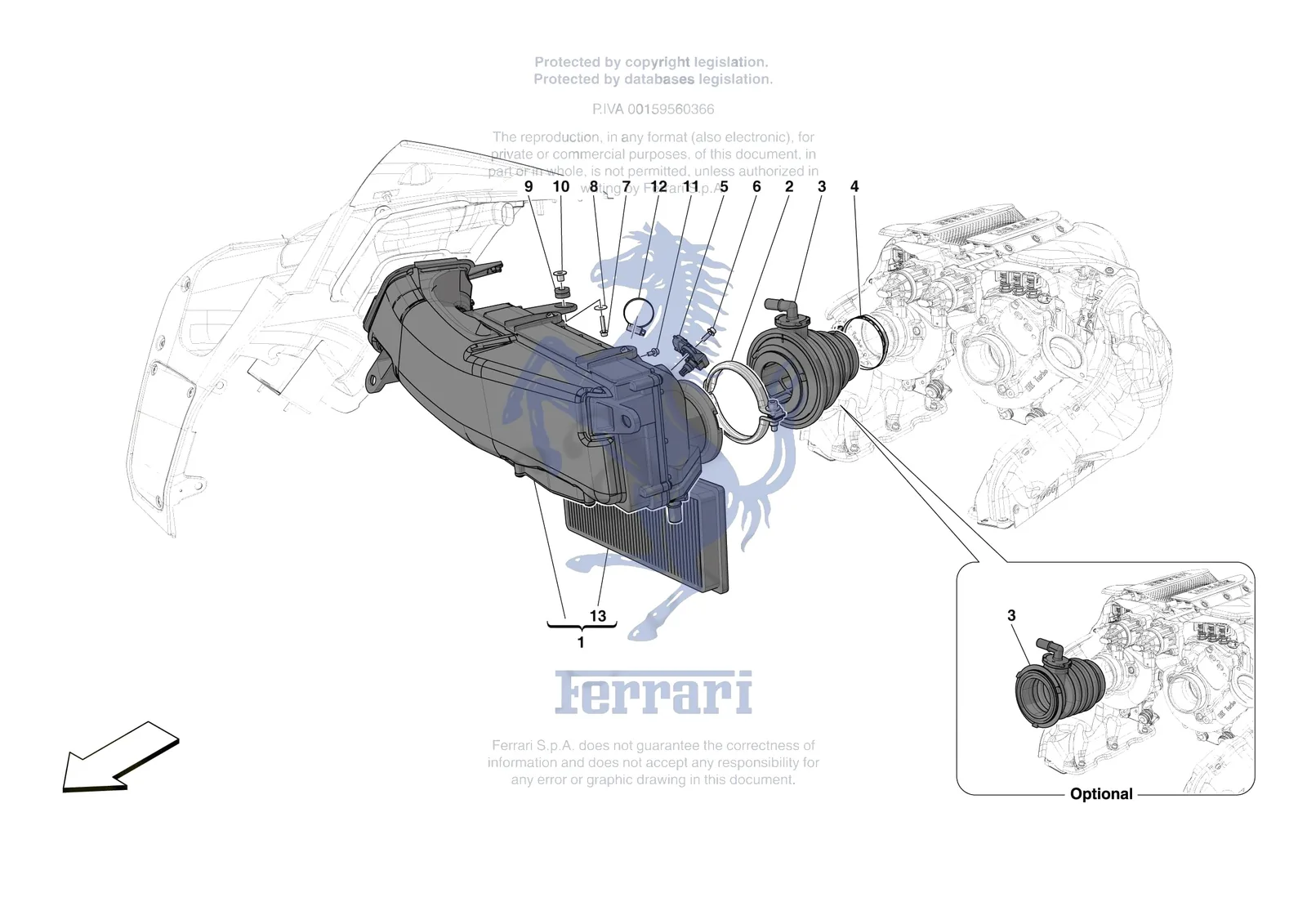 Ferrari F80 [MECHANICAL SYSTEM] - D.04.01 - AIR FILTER AIR INTAKE AND DUCTS exploded diagram
