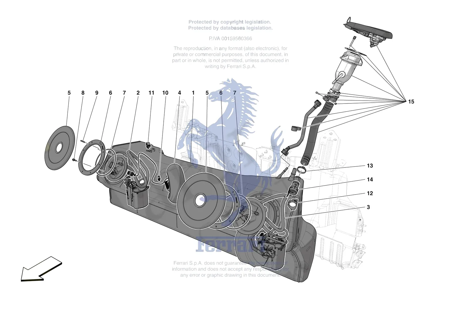 Ferrari F80 [MECHANICAL SYSTEM] - D.11 - FUEL TANK exploded diagram