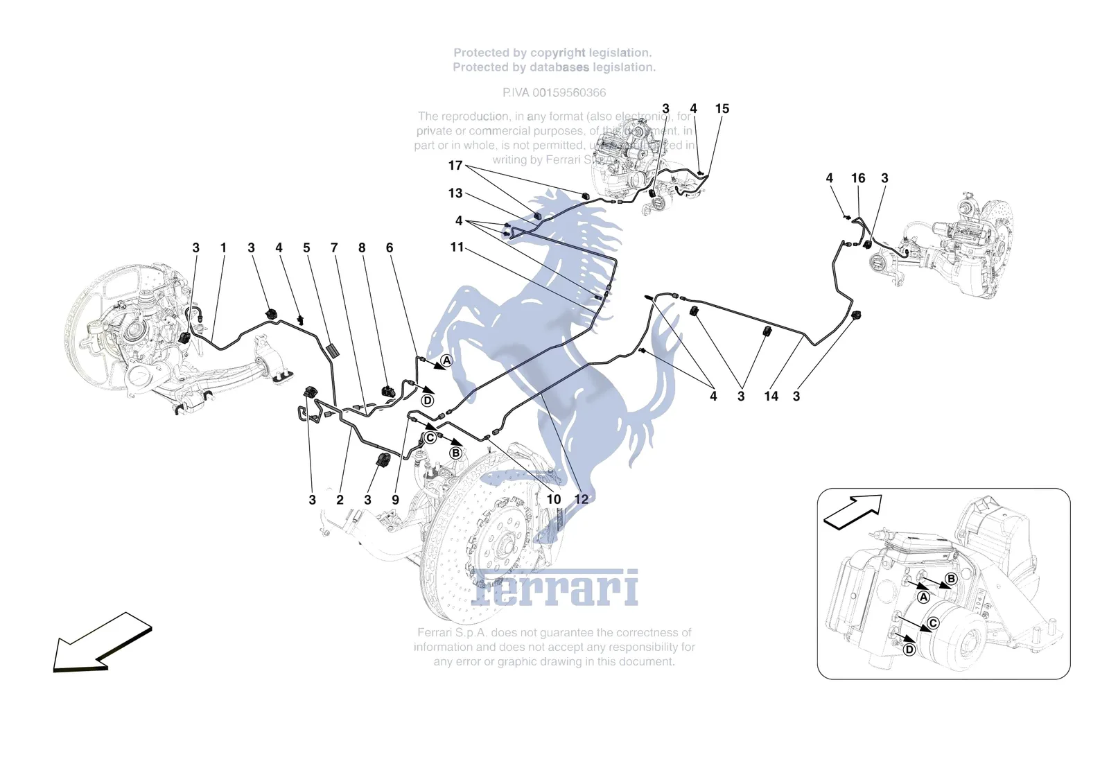 Ferrari F80 [MECHANICAL SYSTEM] - D.23 - HYDRAULIC BRAKE CONTROL PIPES -Not for RHD- exploded diagram