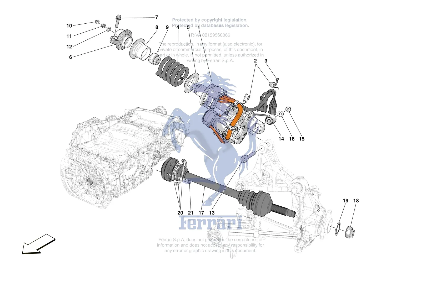 Ferrari F80 [MECHANICAL SYSTEM] - D.27.01 - REAR SUSPENSION - SHOCK ABSORBERS exploded diagram