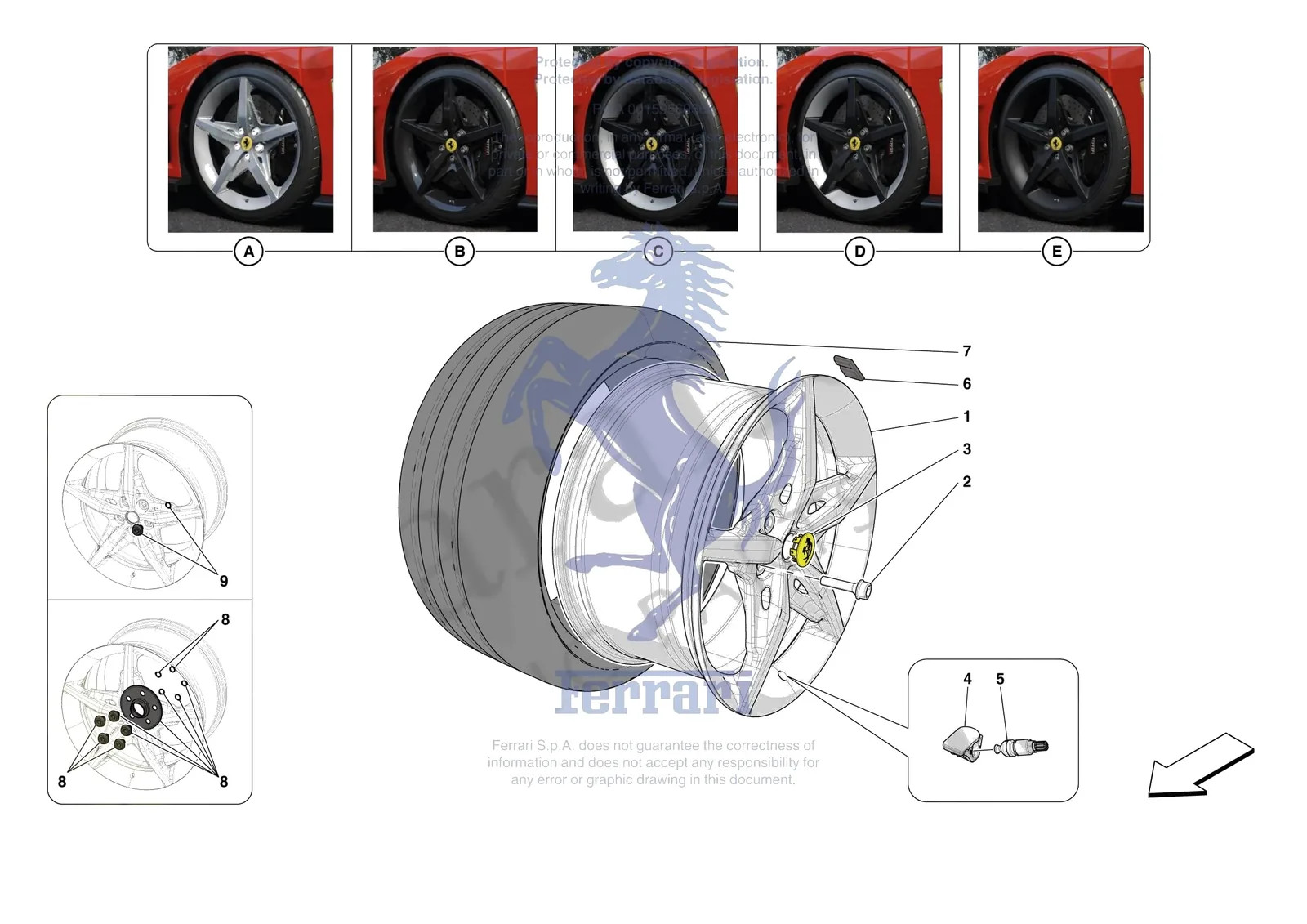 Ferrari F80 [MECHANICAL SYSTEM] - D.29 - COMPLETE WHEELS exploded diagram