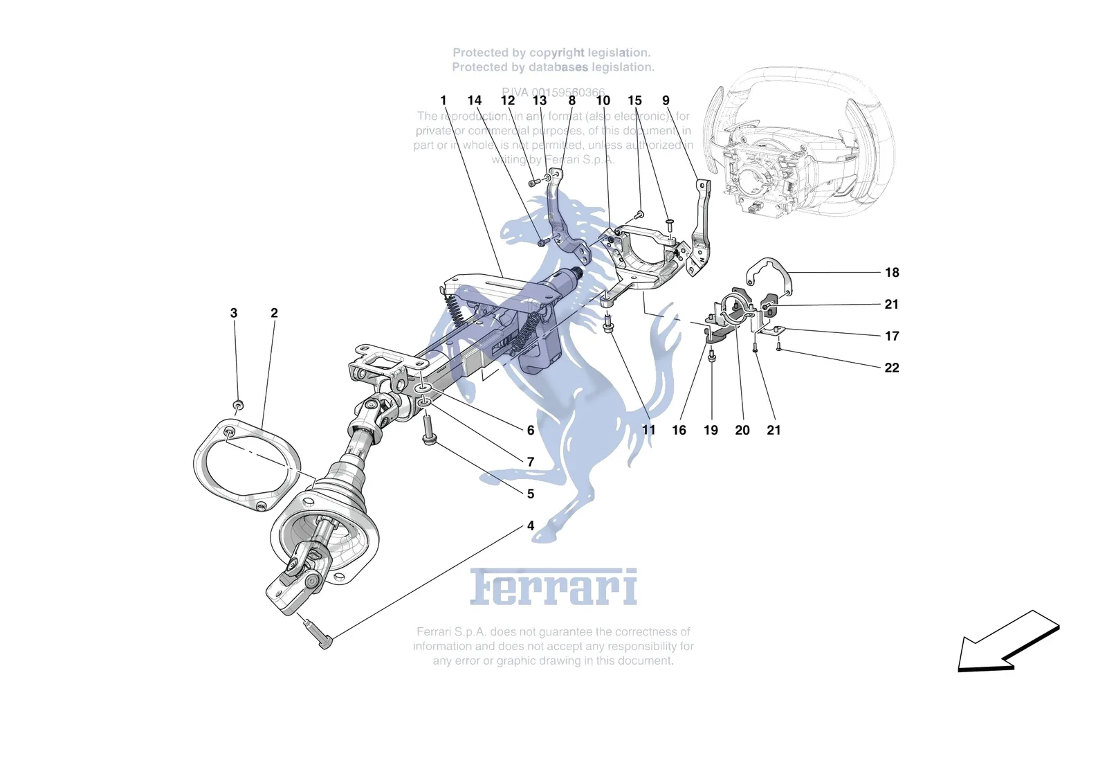 Ferrari F80 [MECHANICAL SYSTEM] - D.30.01 - STEERING WHEEL AND STEERING SYSTEM - STEERING COLUMN exploded diagram