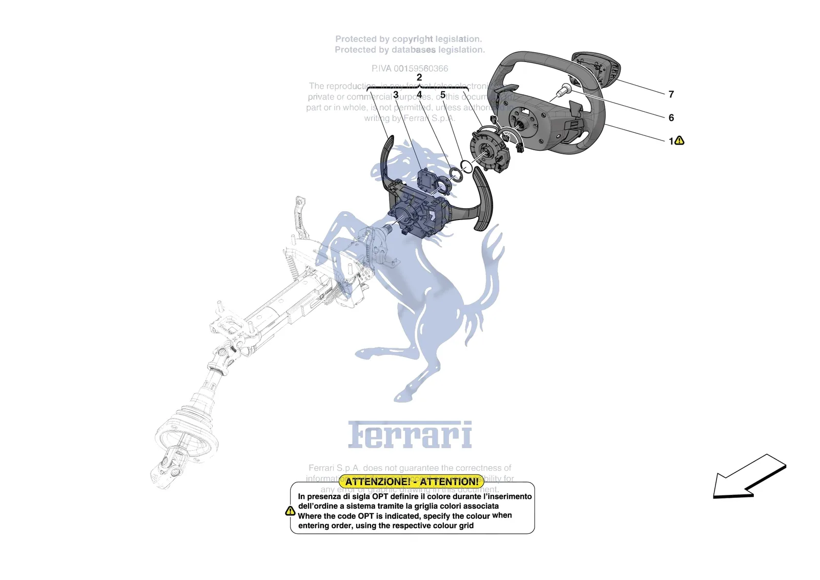 Ferrari F80 [MECHANICAL SYSTEM] - D.30.02 - STEERING WHEEL AND STEERING SYSTEM - STEERING WHEEL AND AIRBAG exploded diagram