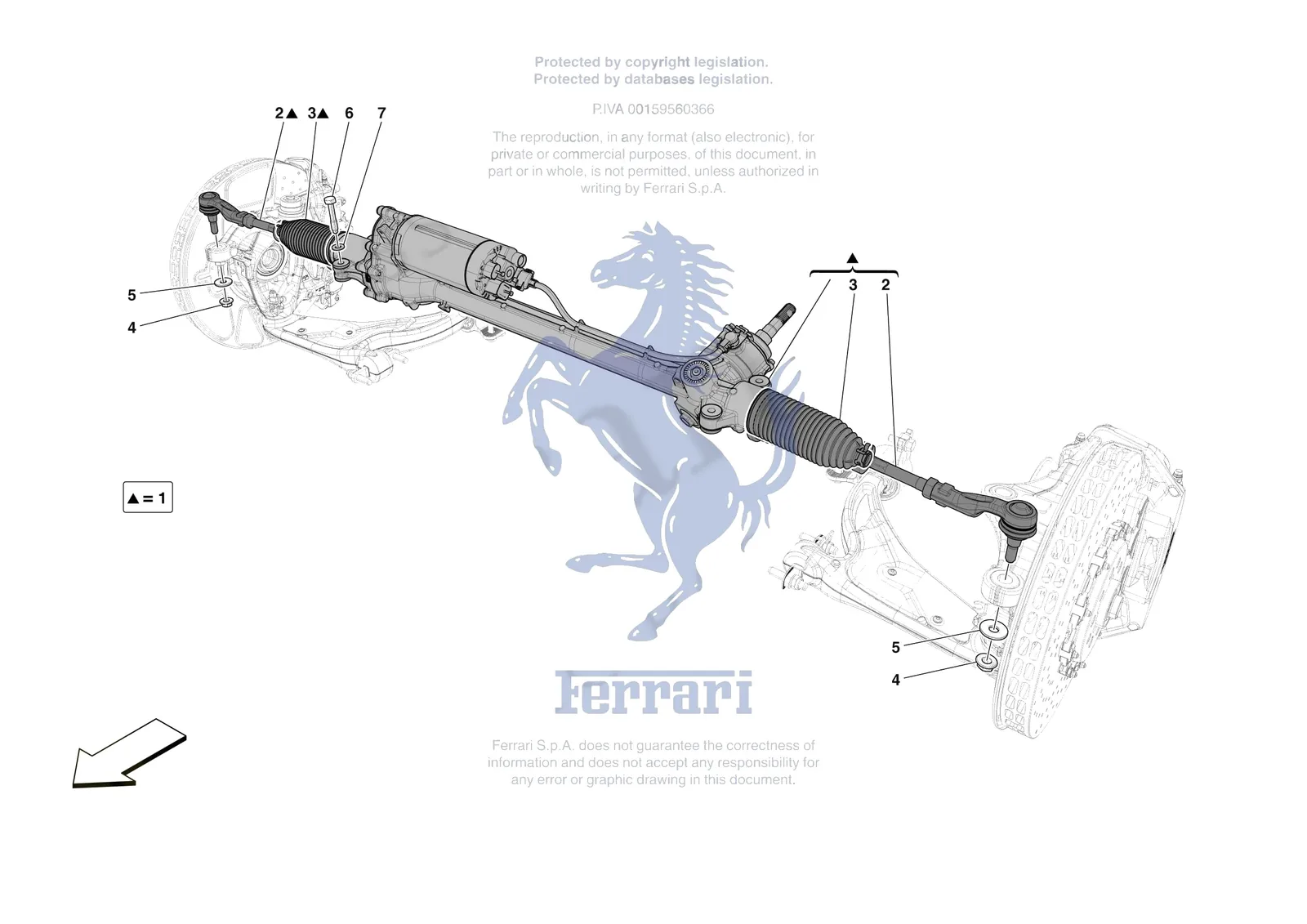 Ferrari F80 [MECHANICAL SYSTEM] - D.31 - STEERING BOX exploded diagram