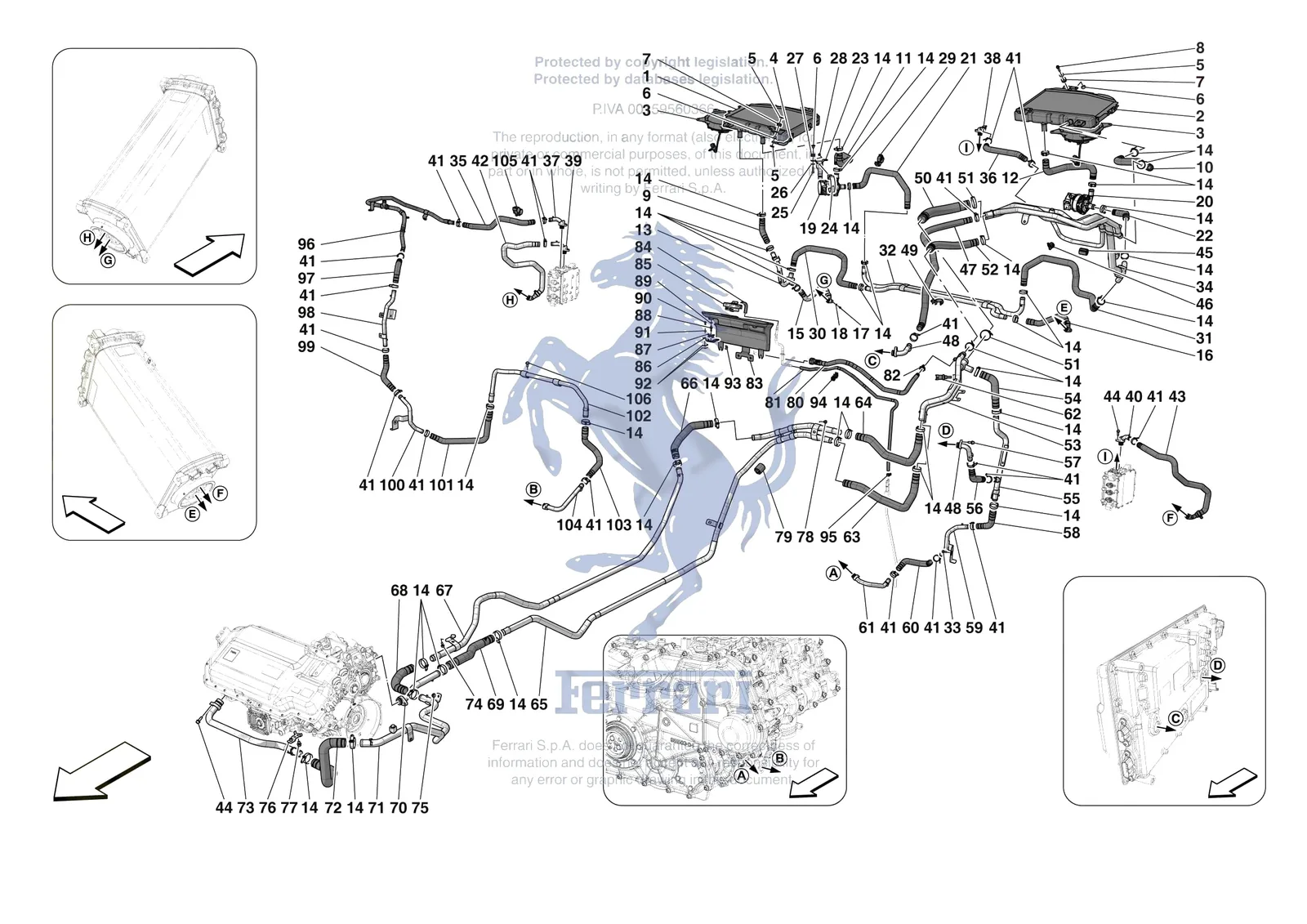 Ferrari F80 [MECHANICAL SYSTEM] - D.35 - INVERTER COOLING exploded diagram