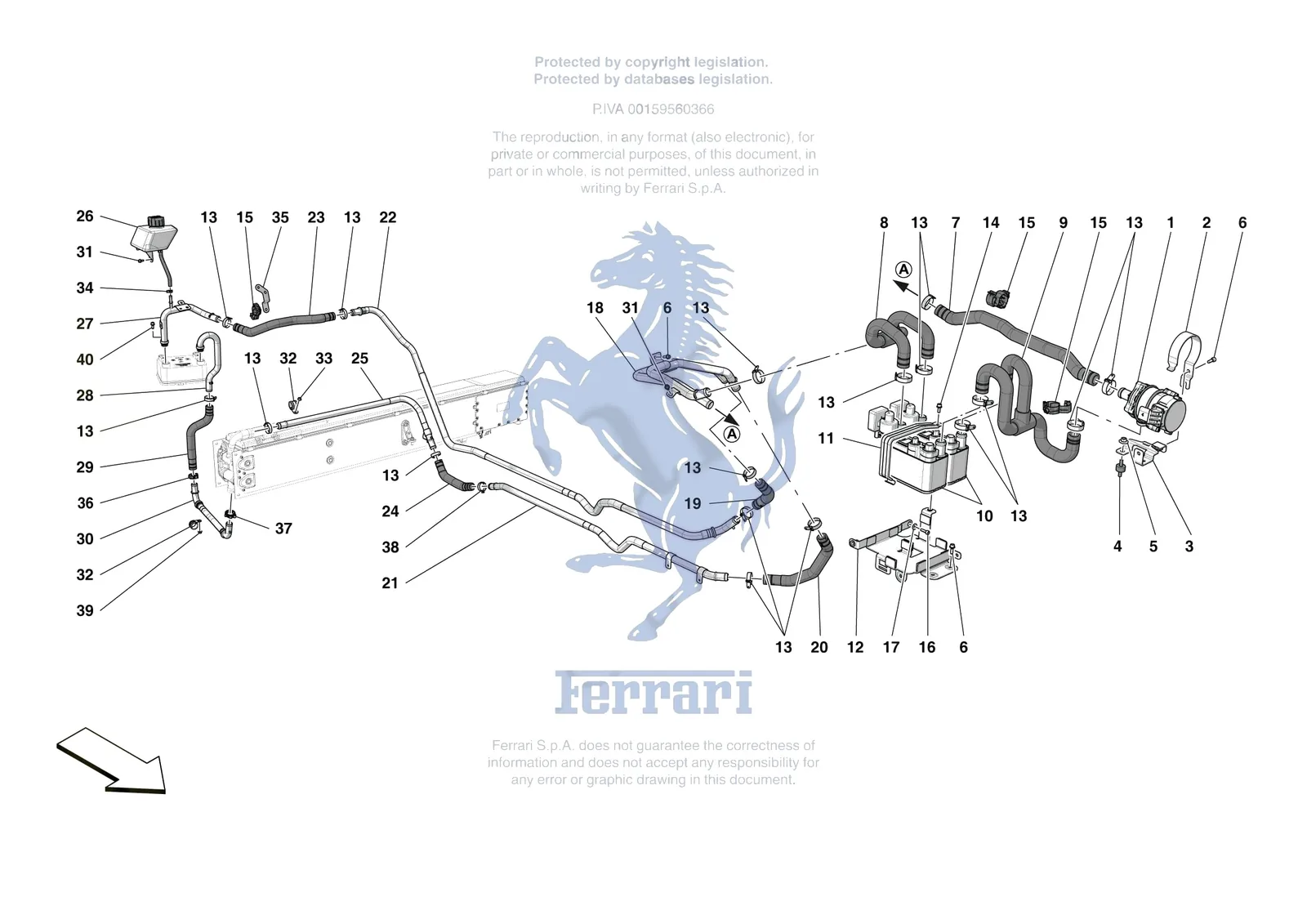 Ferrari F80 [MECHANICAL SYSTEM] - D.36 - HV BATTERY COOLING exploded diagram