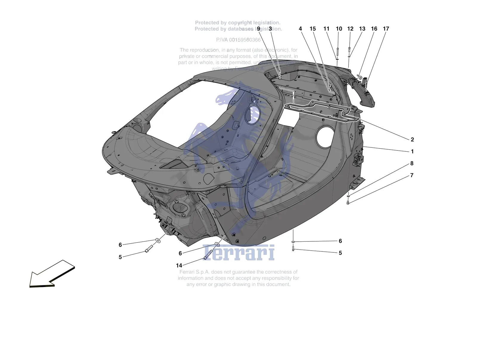 Ferrari F80 [VEHICLE TRIM] - E.01.02 - STRUCTURES AND ELEMENTS CENTRE OF VEHICLE exploded diagram