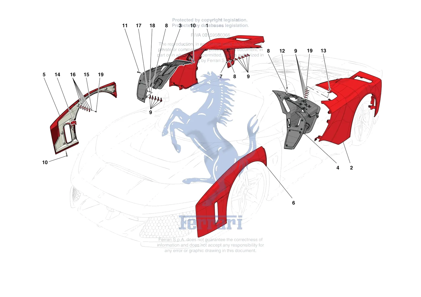Ferrari F80 [VEHICLE TRIM] - E.2 - LATERAL OUTER BODYSHELL exploded diagram