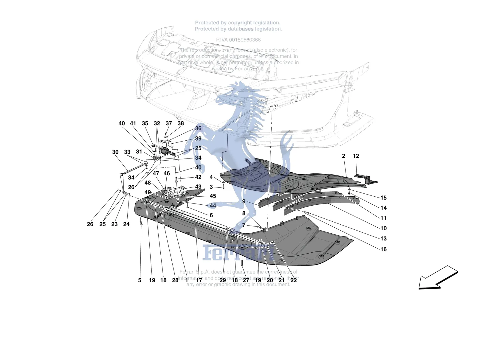 Ferrari F80 [VEHICLE TRIM] - E.14 - FRONT SHIELDS exploded diagram
