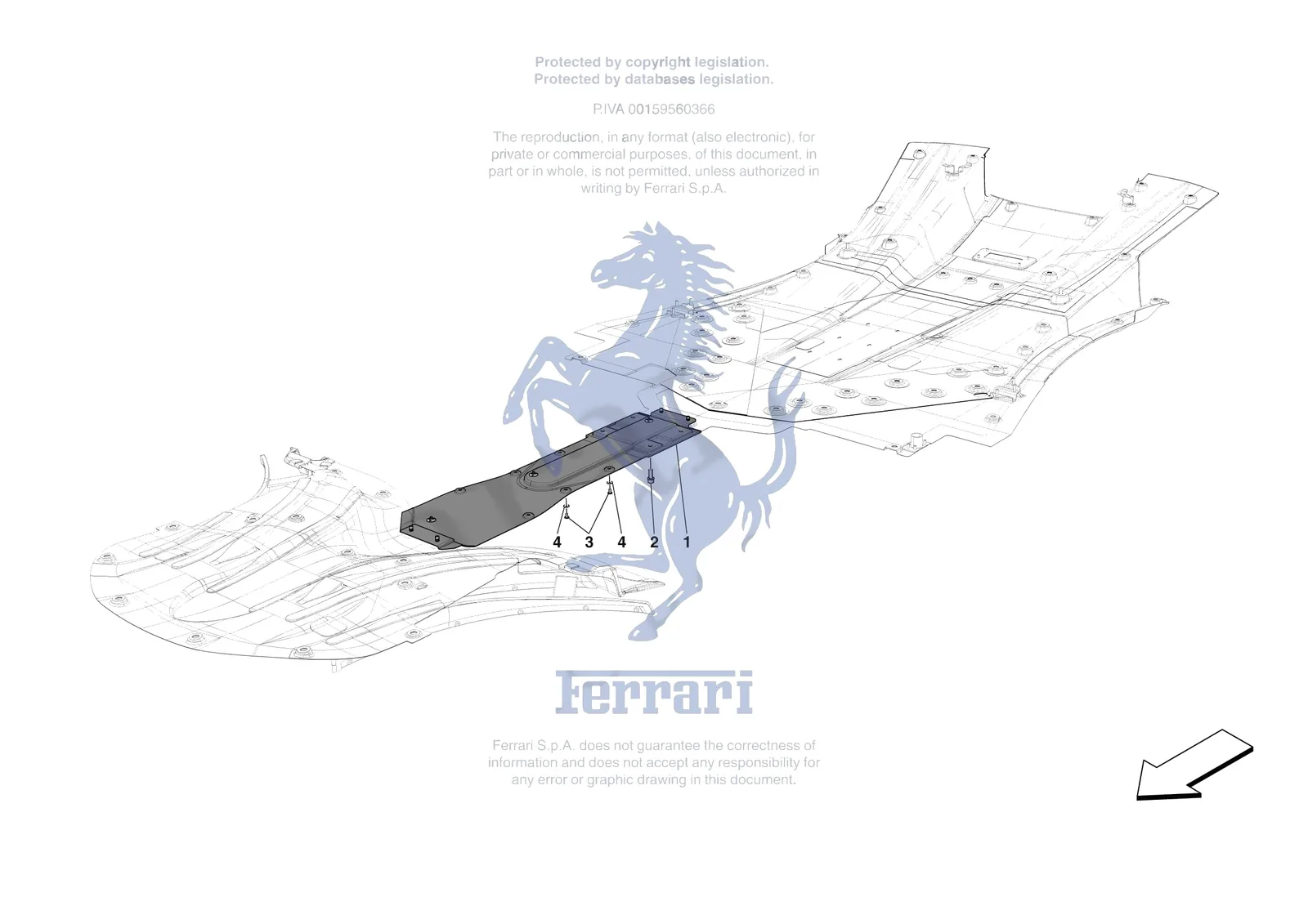 Ferrari F80 [VEHICLE TRIM] - E.15 - CENTRE SHIELDS exploded diagram