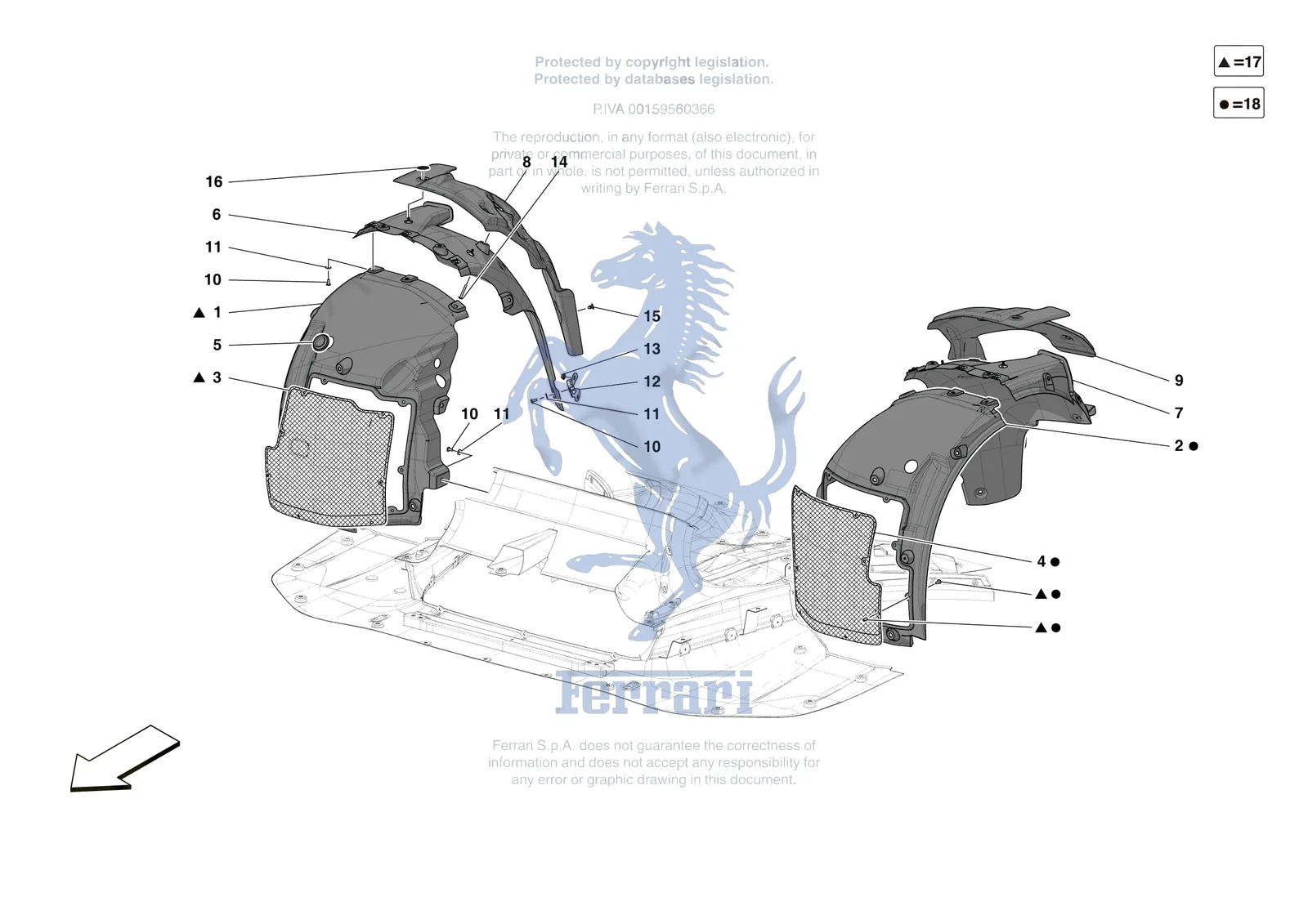 Ferrari F80 [VEHICLE TRIM] - E.17 - FRONT WHEELHOUSE exploded diagram