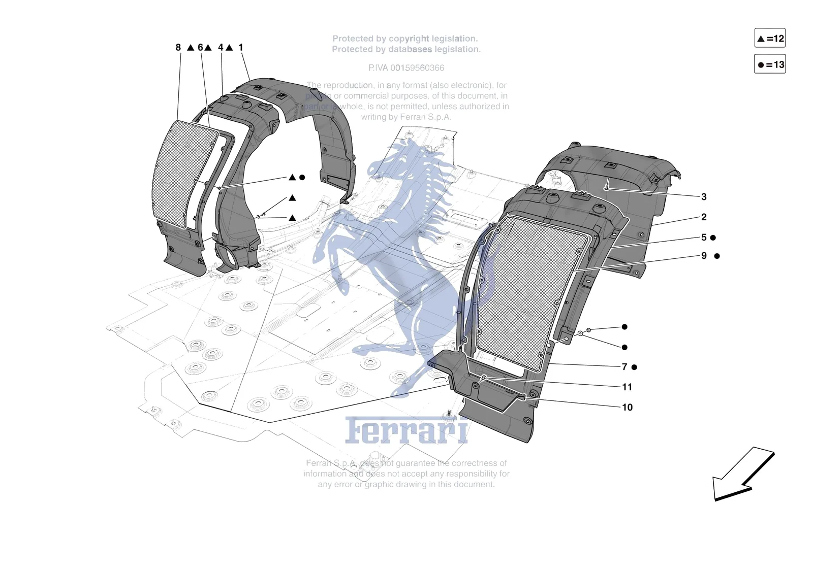 Ferrari F80 [VEHICLE TRIM] - E.18 - REAR WHEELHOUSE exploded diagram