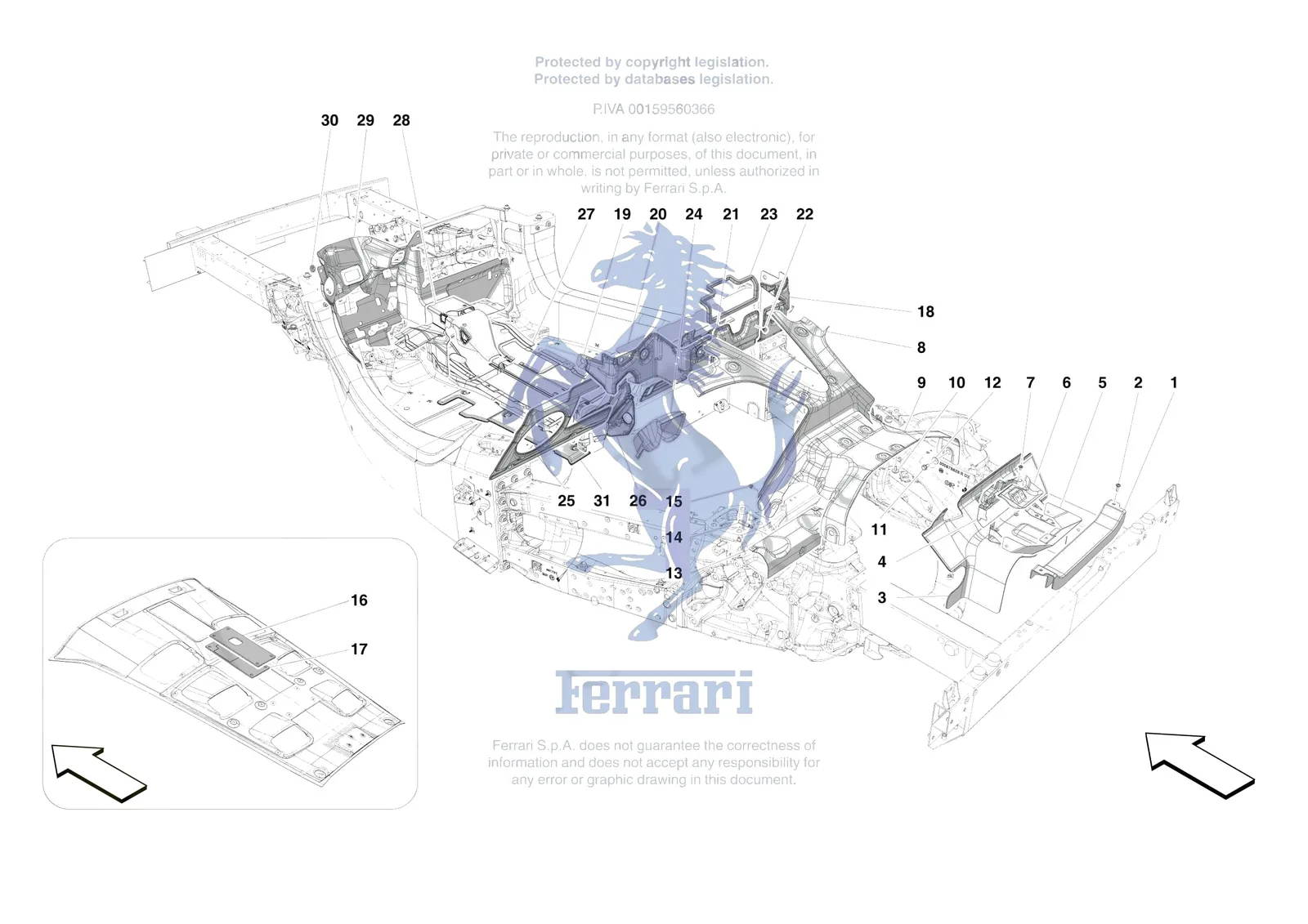 Ferrari F80 [VEHICLE TRIM] - E.20 - ENGINE COMPARTMENT INSULATION exploded diagram