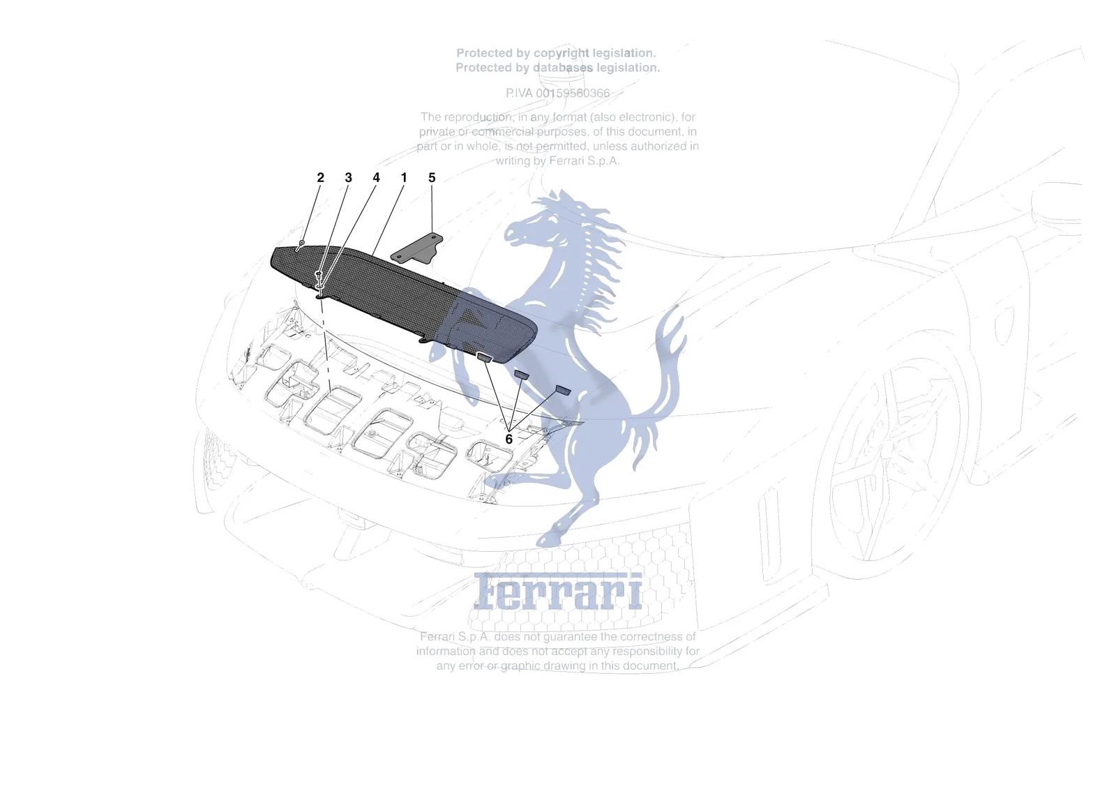 Ferrari F80 [VEHICLE TRIM] - E.33 - FRONT LID TRIM exploded diagram