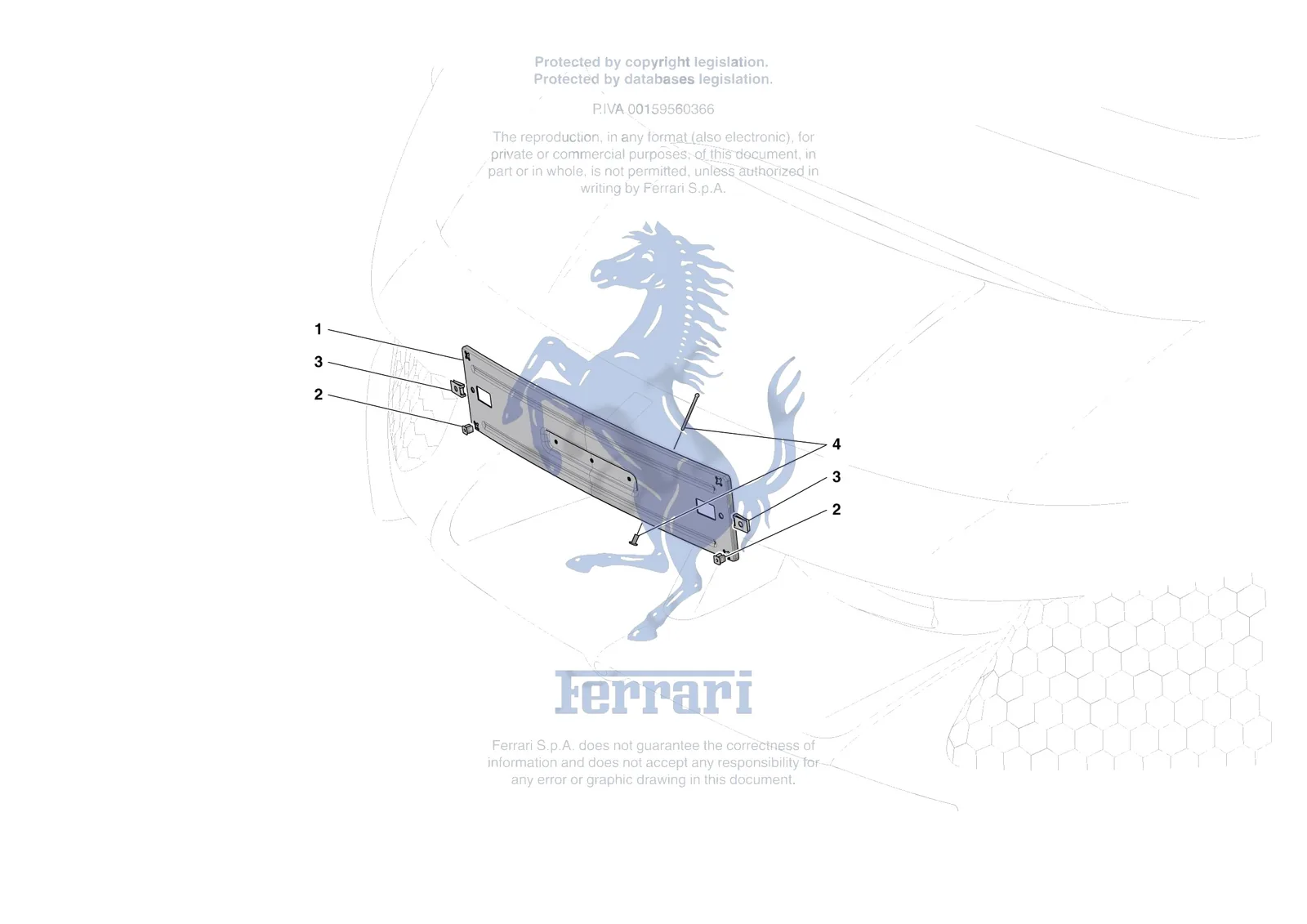 Ferrari F80 [VEHICLE TRIM] - E.41 - INSTALLING FRONT LICENSE PLATE exploded diagram