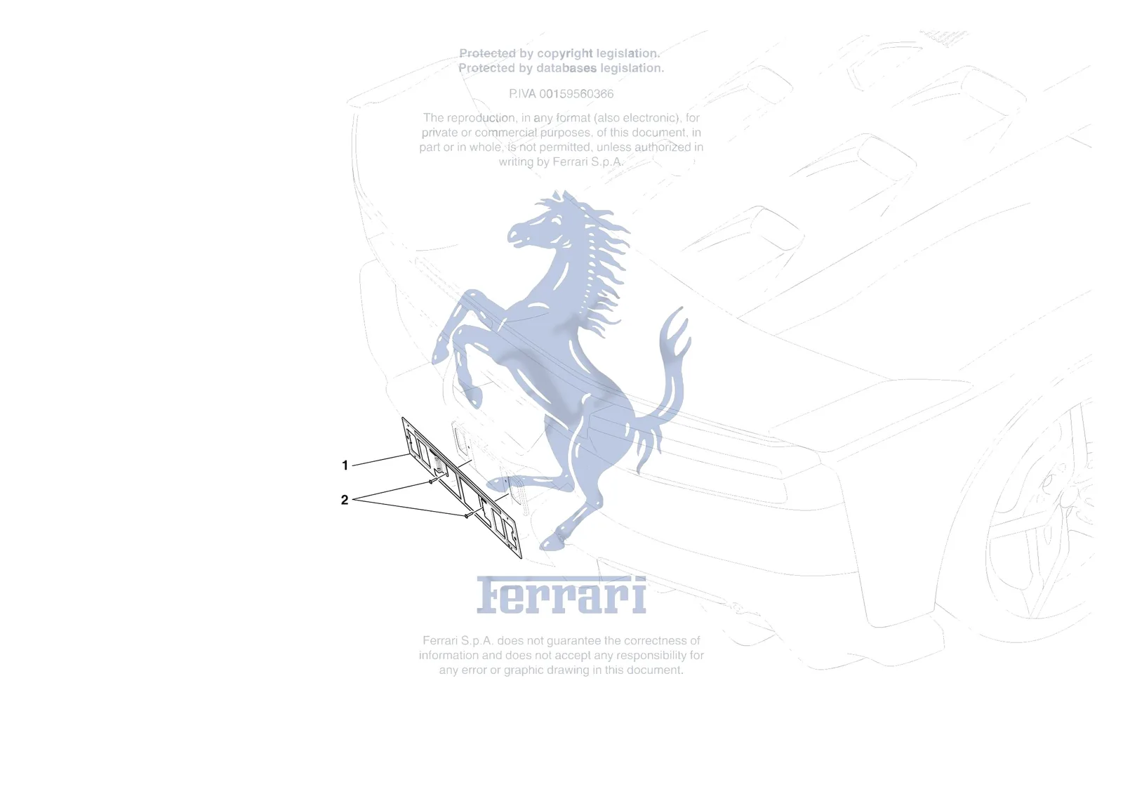 Ferrari F80 [VEHICLE TRIM] - E.43 - REAR LICENCE PLATE INSTALLATION exploded diagram