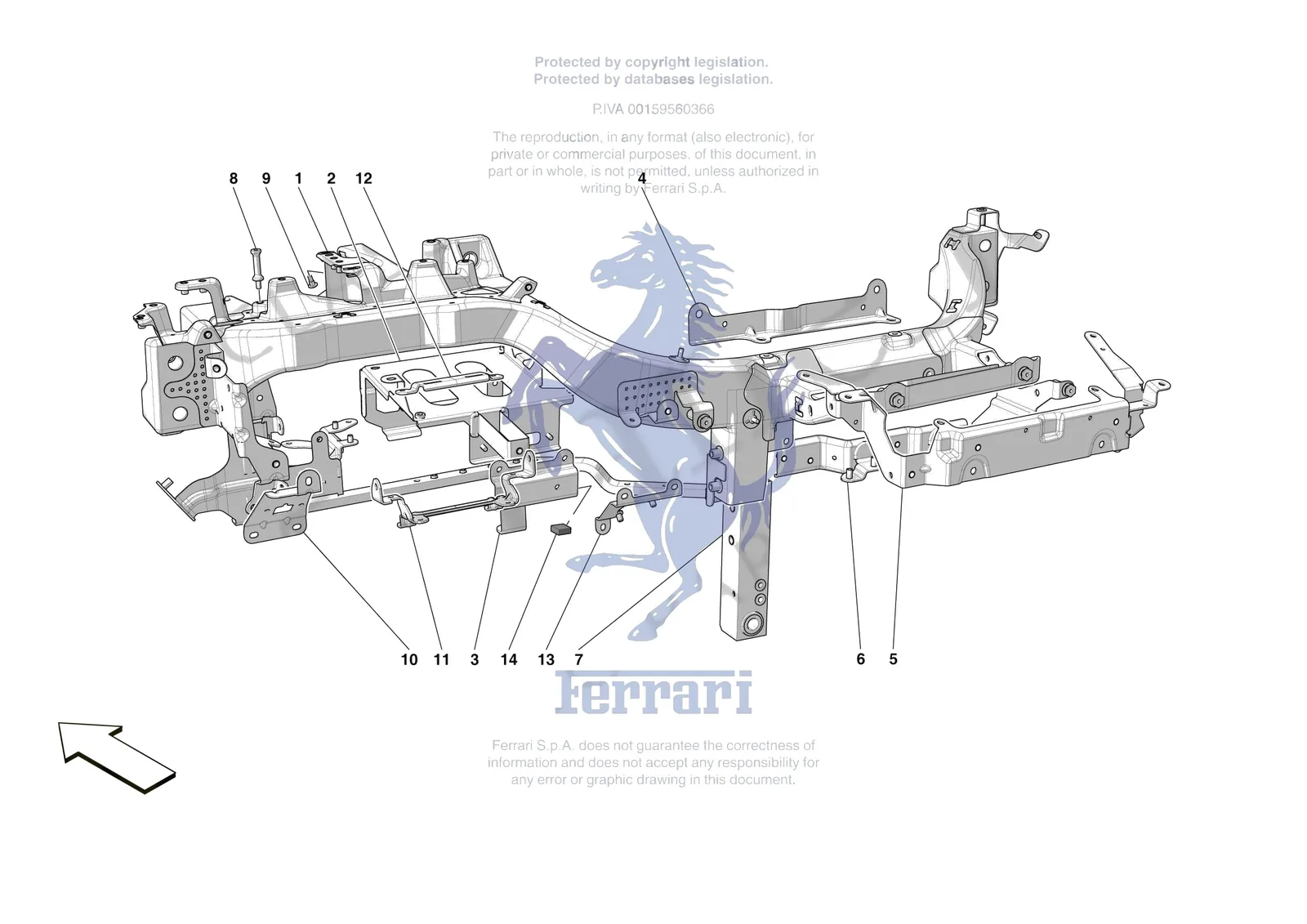 Ferrari F80 [VEHICLE TRIM] - E.47.01 - DASHBOARD - SUBSTRUCTURE -Not for RHD- exploded diagram
